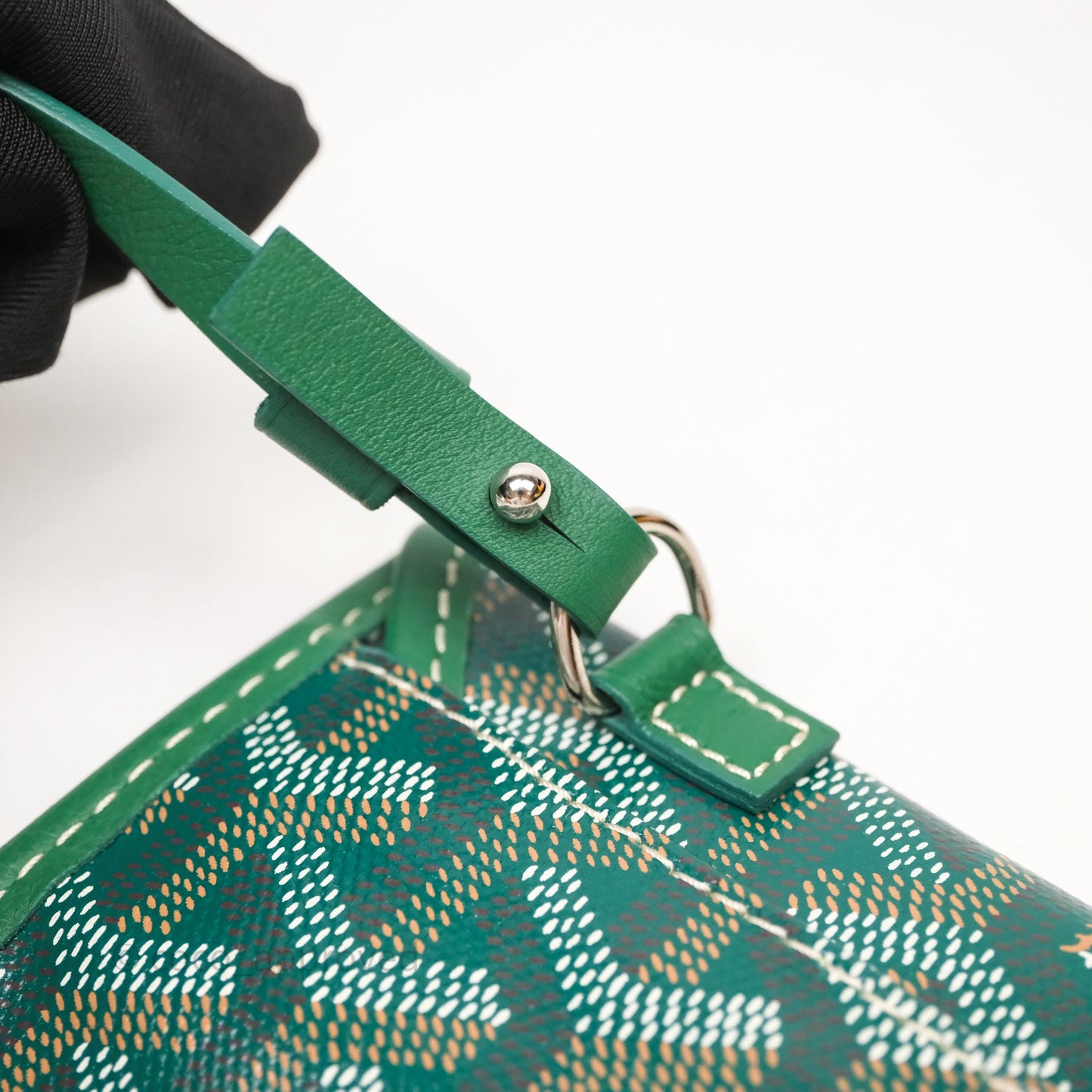 Goyard Anjou Mini Tote Bag Green Goyardine Canvas