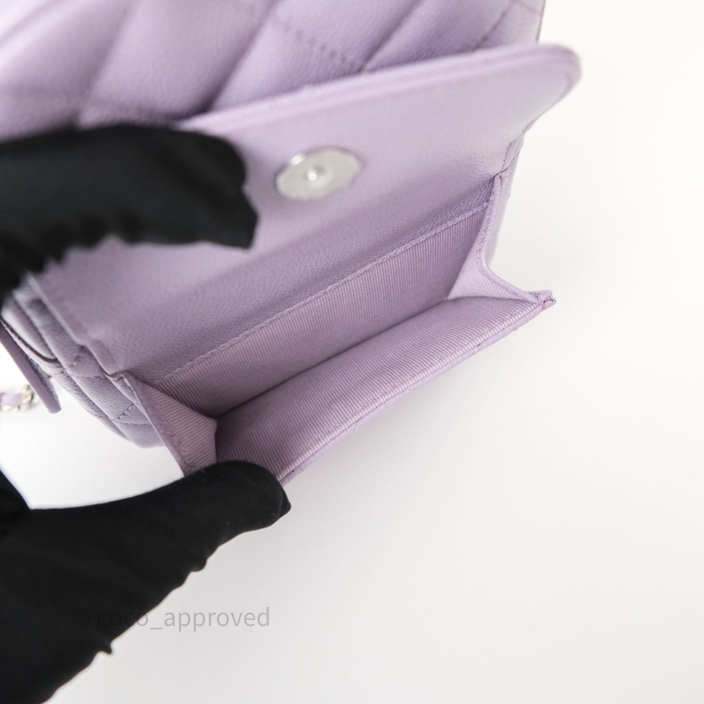 Chanel Classic Mini Backpack Lilac Caviar Silver Hardware