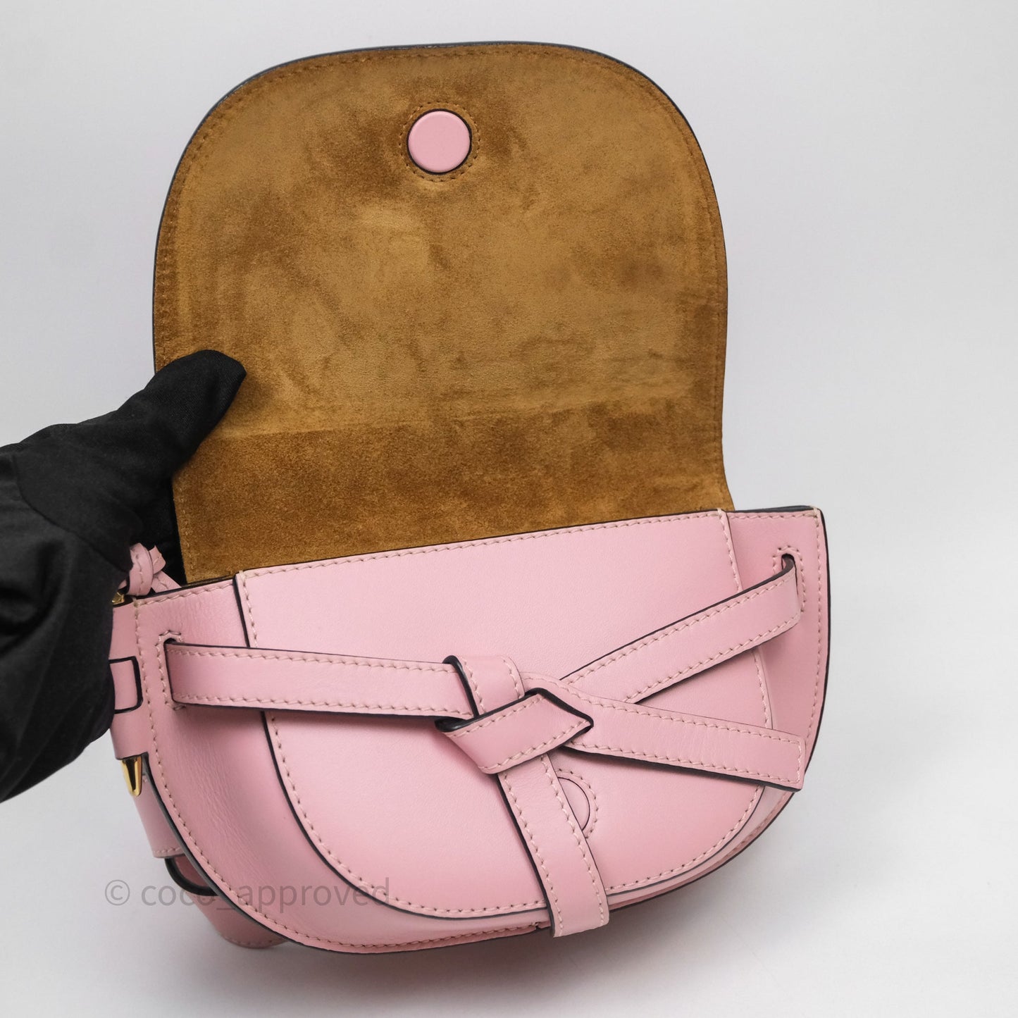 Loewe Mini Gate Belt Bag in Soft Calfskin Pink