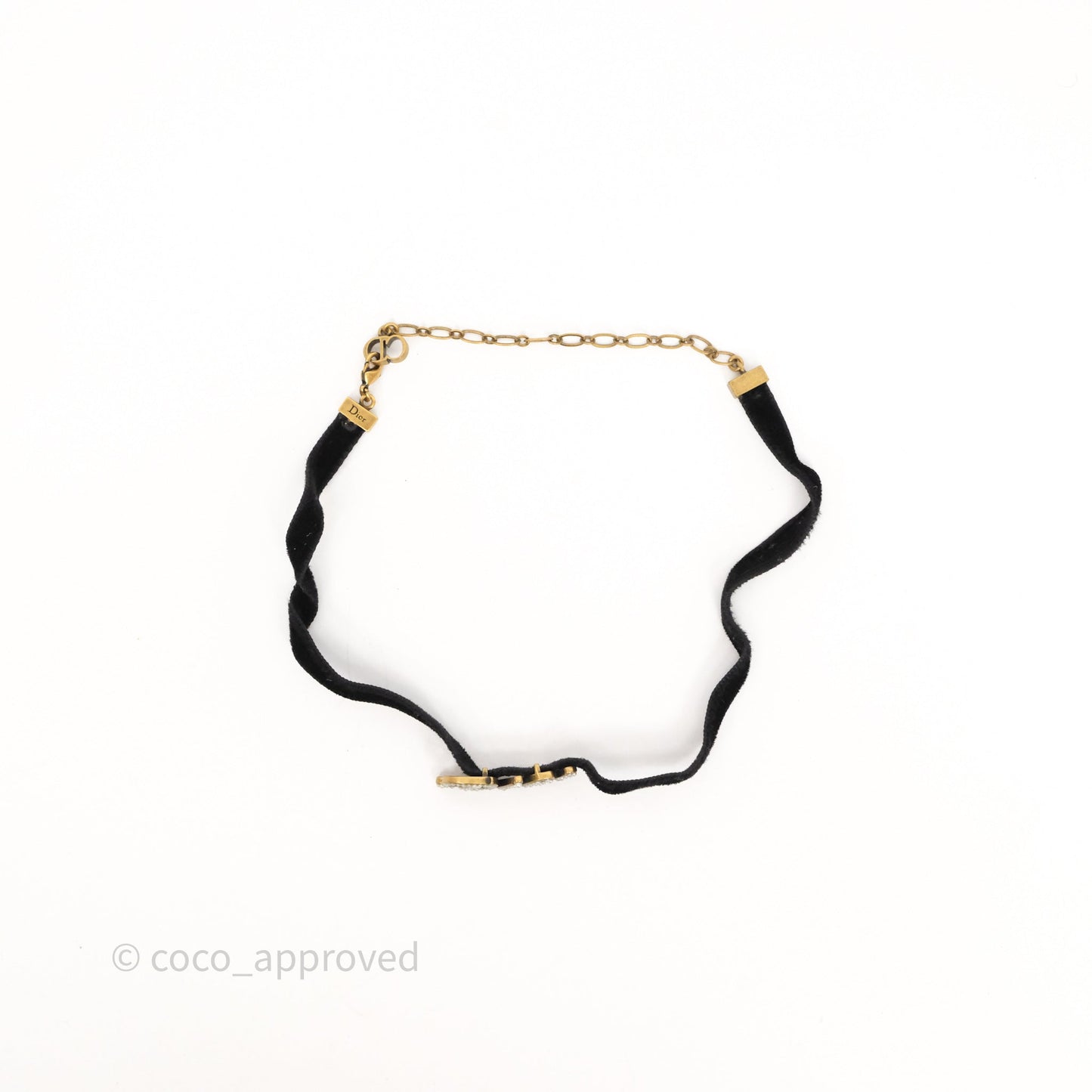 Christian Dior Pearl Logo Choker Black