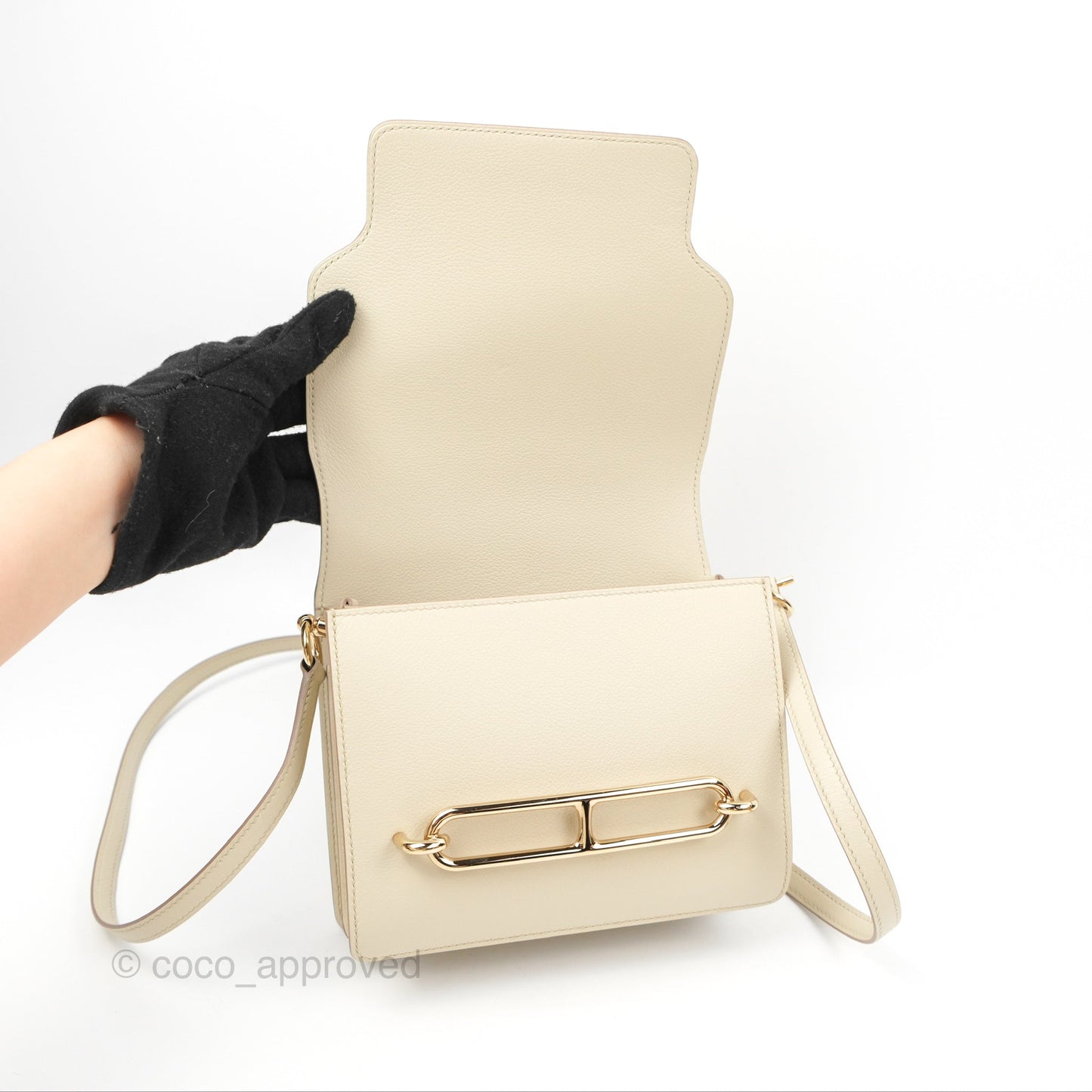Hermès Roulis Mini 18 Beton Evercolor Permabrass Hardware