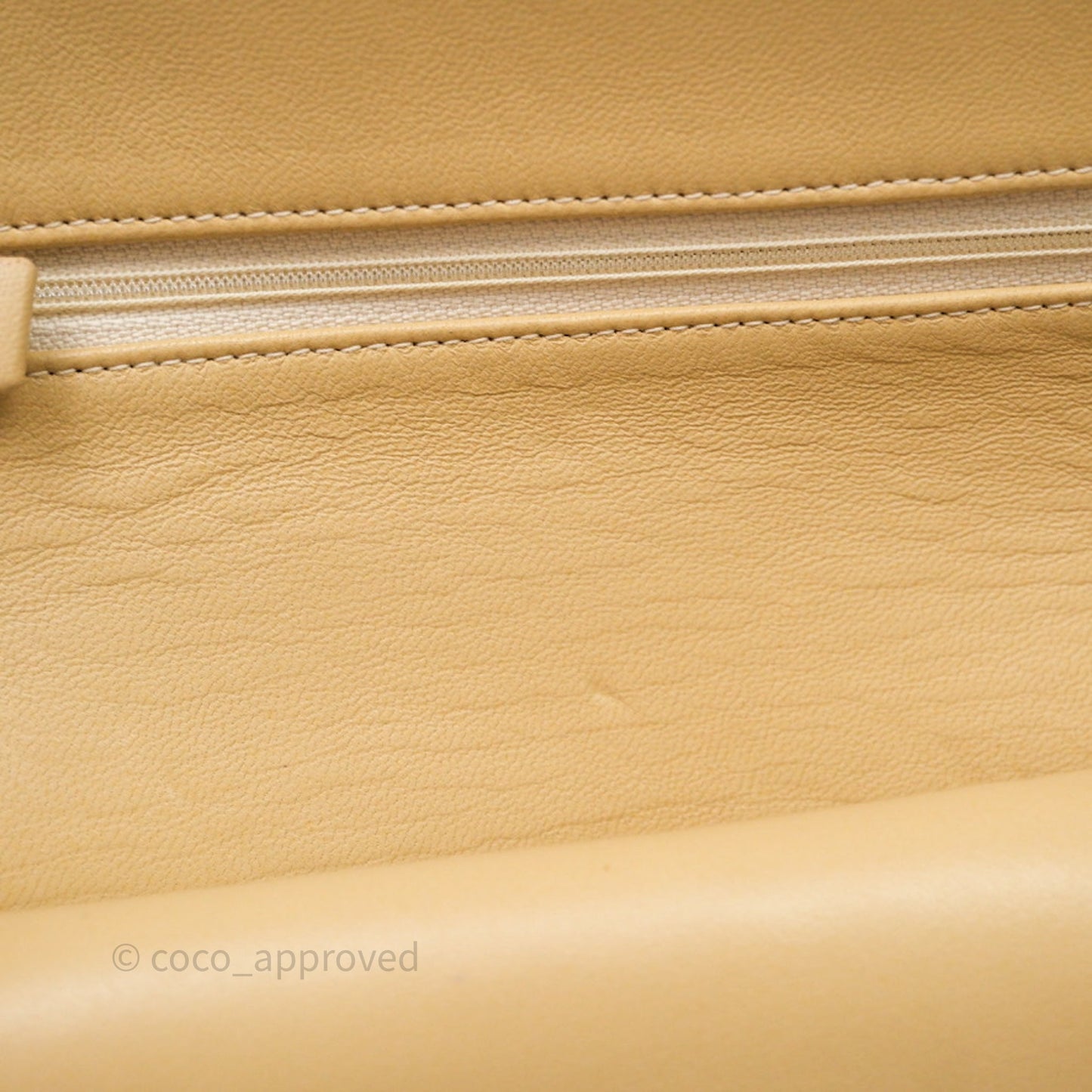 Chanel Vintage Small Classic Flap Beige Lambskin 24K Gold Hardware