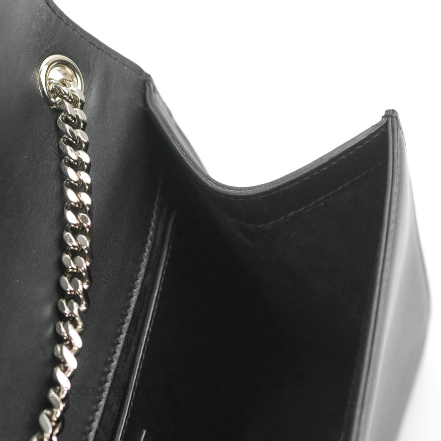 Saint Laurent Medium Kate Tassel Chain Bag Black Smooth Calfskin Silver Hardware