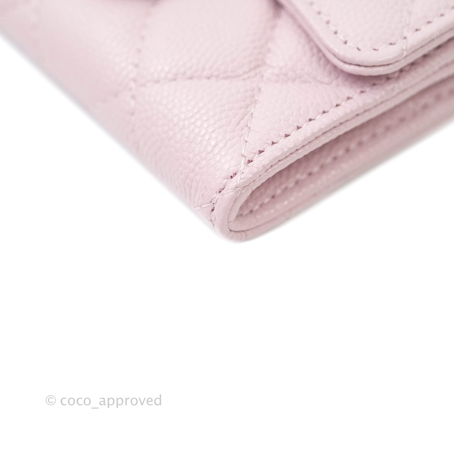 Chanel Caviar Quilted Flap Card Holder Lilac Rose Clair Gold Hardware 21S