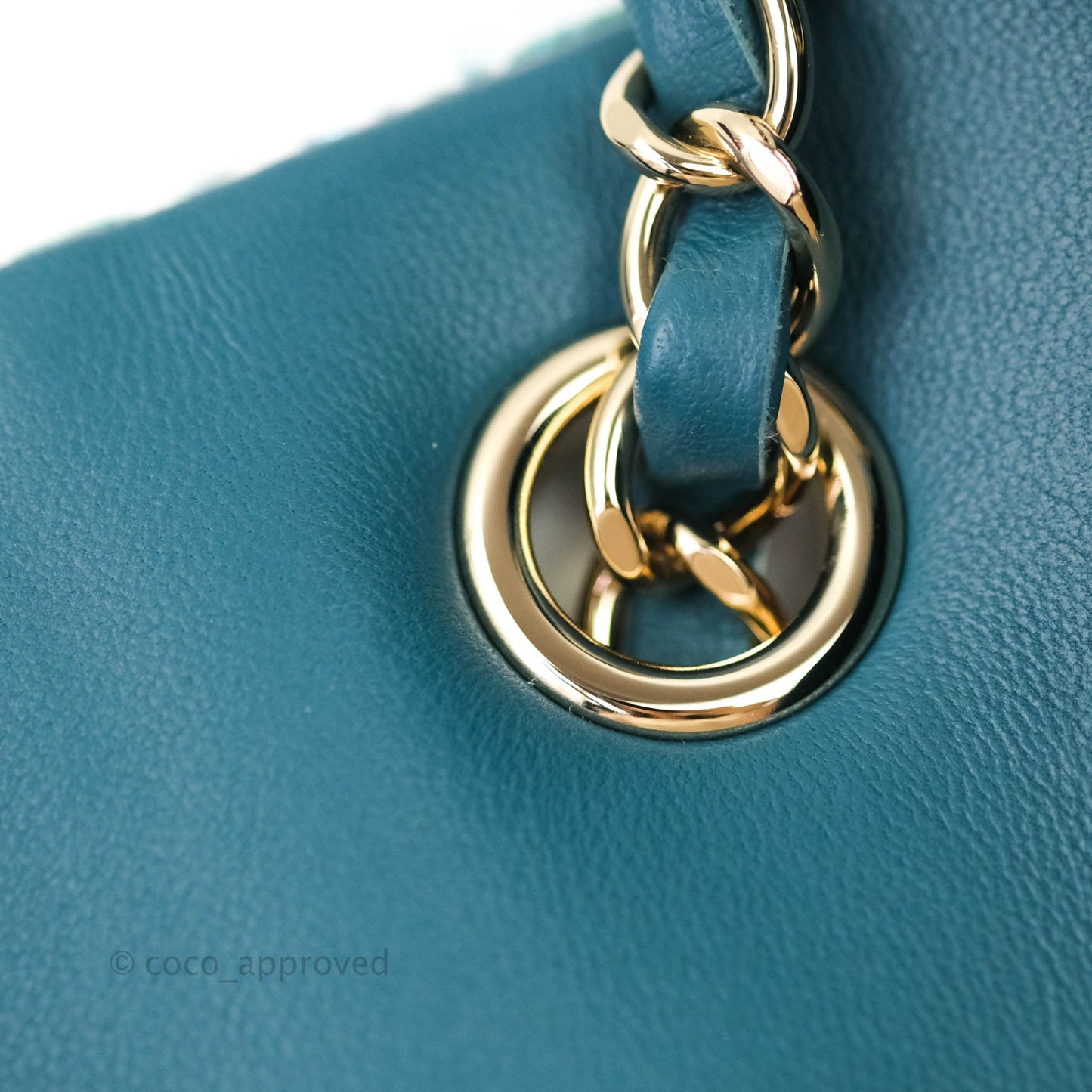 Chanel Quilted Mini Rectangular Turquoise Tweed Gold Hardware