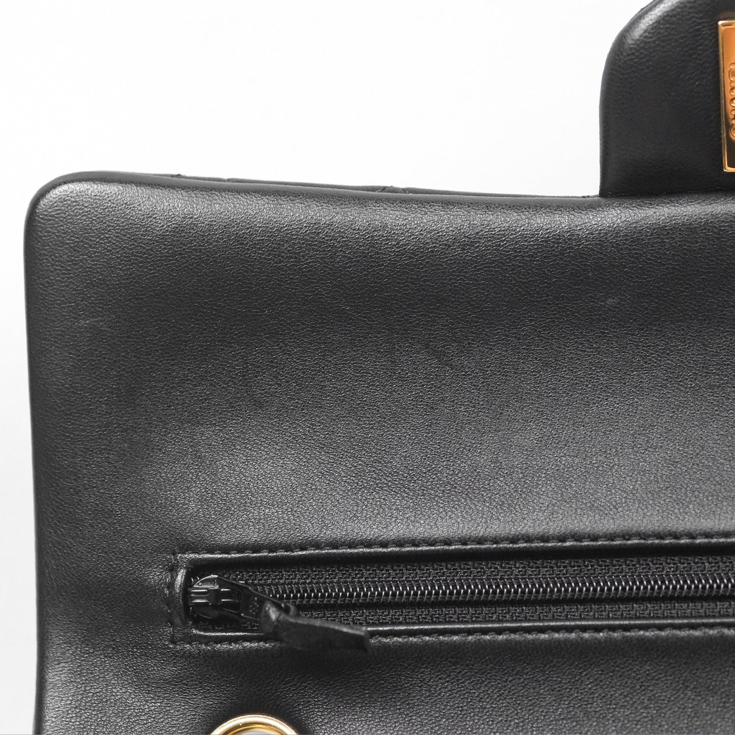 Chanel Classic M/L Medium Flap Quilted Black Lambskin Gold Hardware