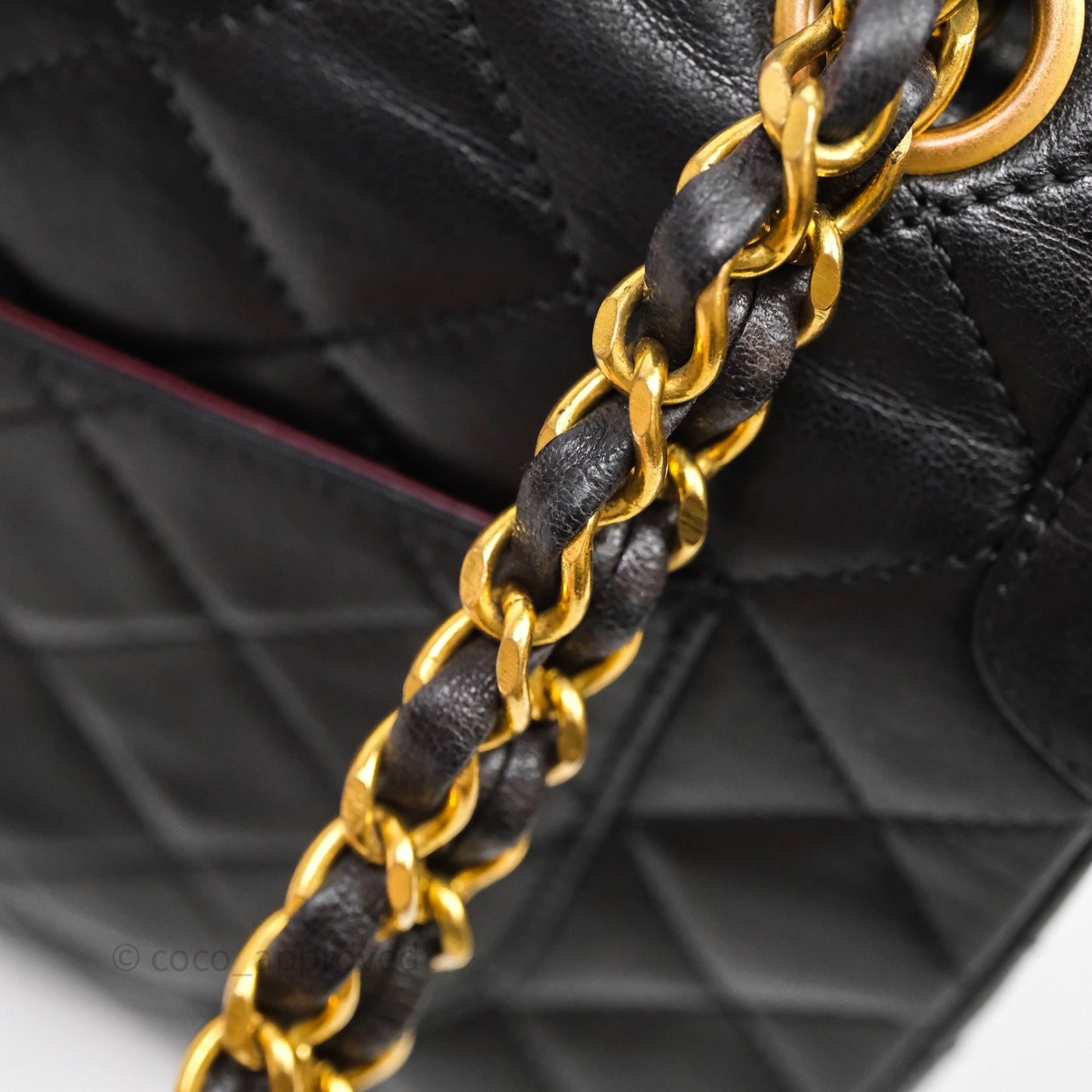 Chanel Quilted Vintage Flap Bag Lambskin Black 24K Gold Hardware
