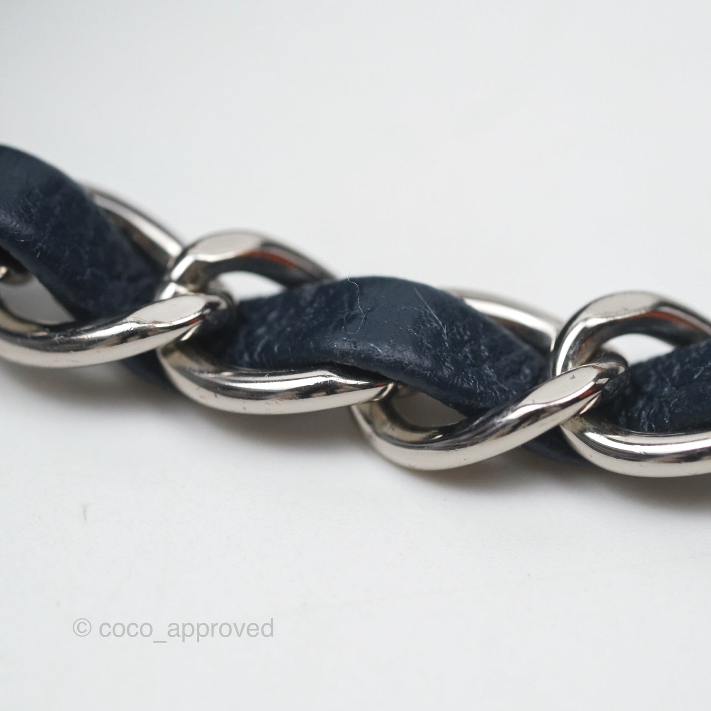 Chanel Mini Square Flap Quilted Navy Caviar Silver Hardware