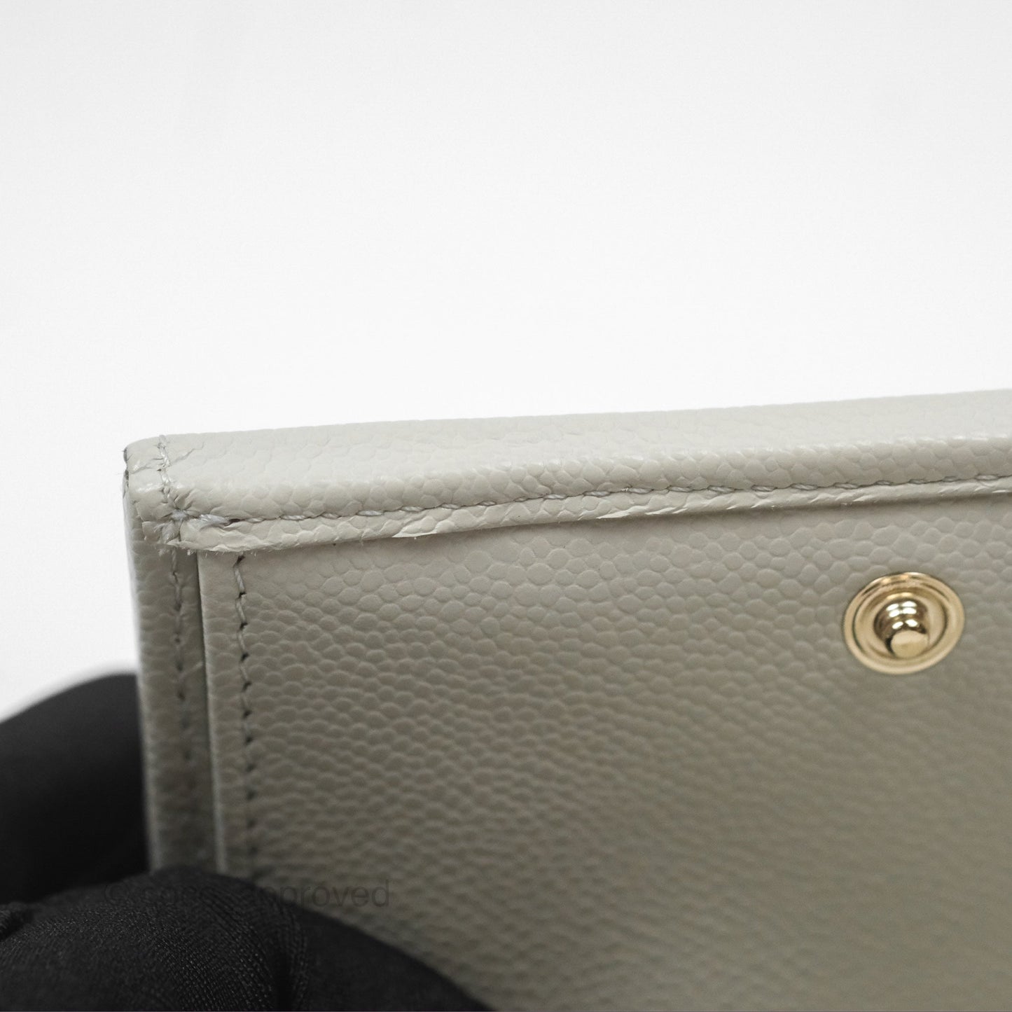 Chanel Quilted Classic Short Wallet Light Grey Caviar Gold Hardware