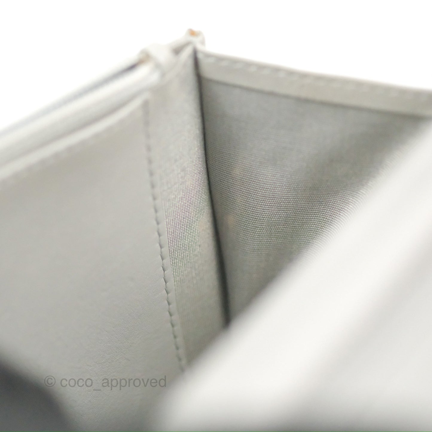 Chanel Chevron Boy Wallet on Chain WOC Grey Lambskin Gun Metal