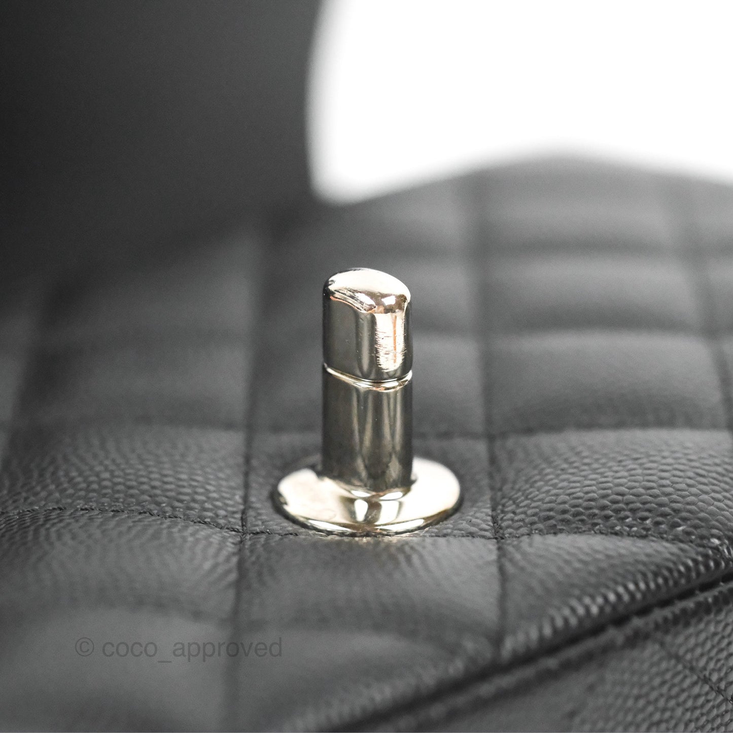 Chanel Quilted Mini Rectangular Flap Black Caviar Silver Hardware