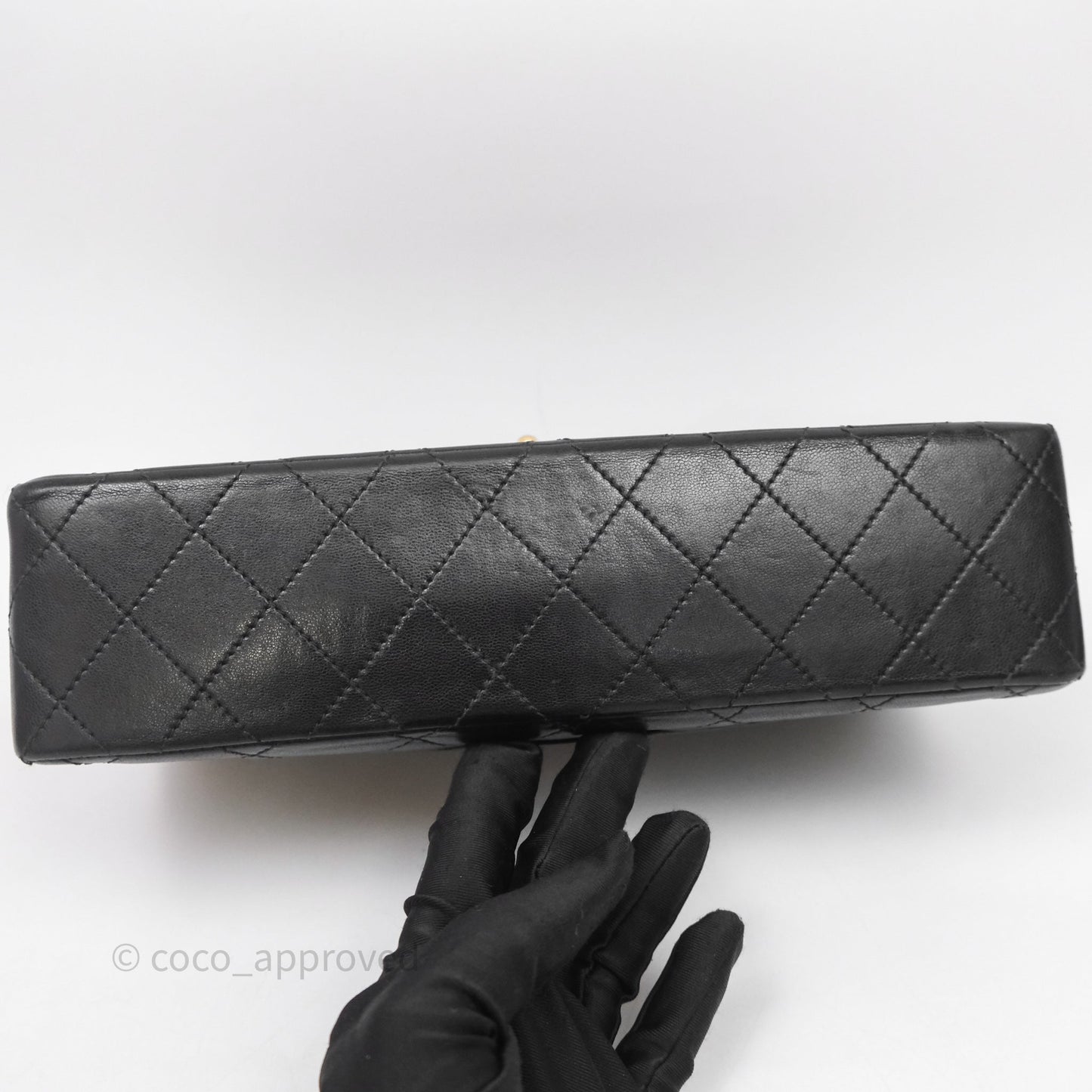 Chanel Quilted Vintage Flap Bag Lambskin Black 24K Gold Hardware