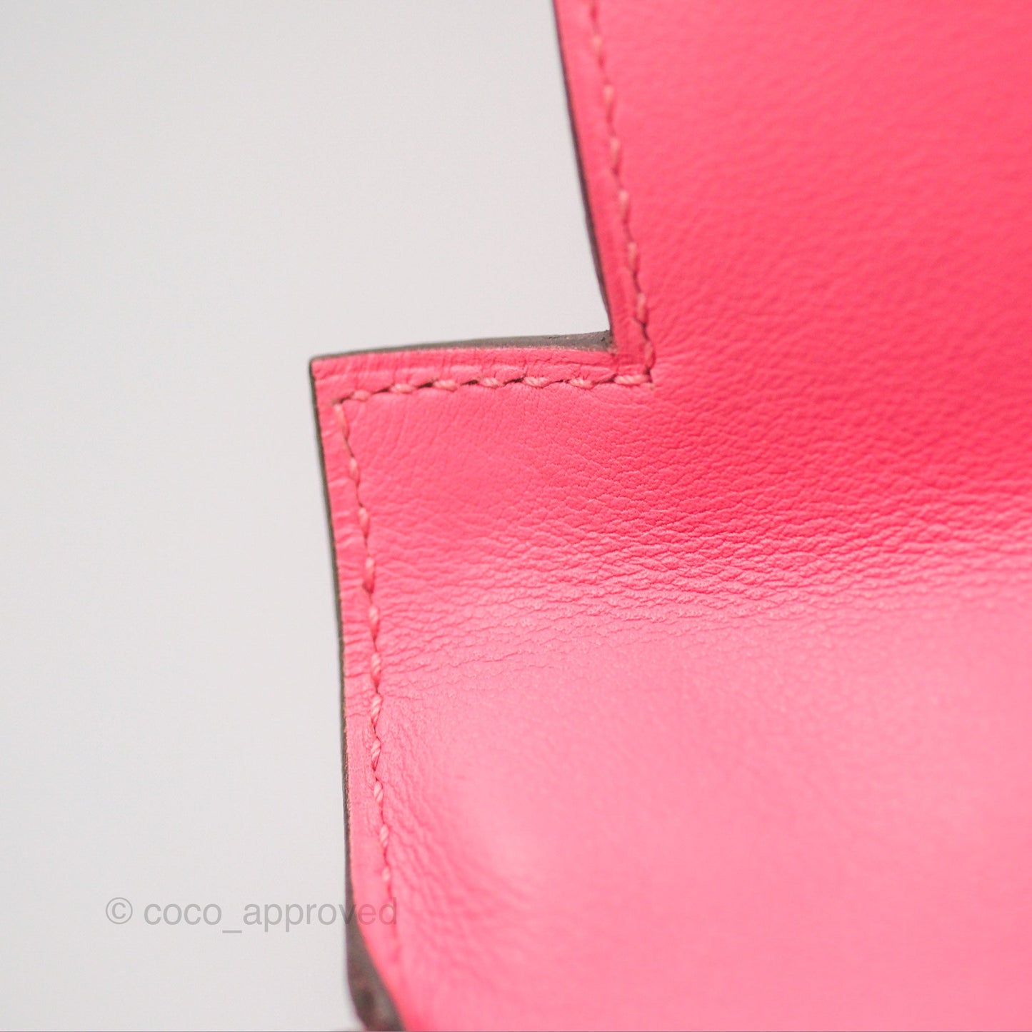 Hermès Retourne Kelly 25 Rose Azalee Swift Palladium Hardware