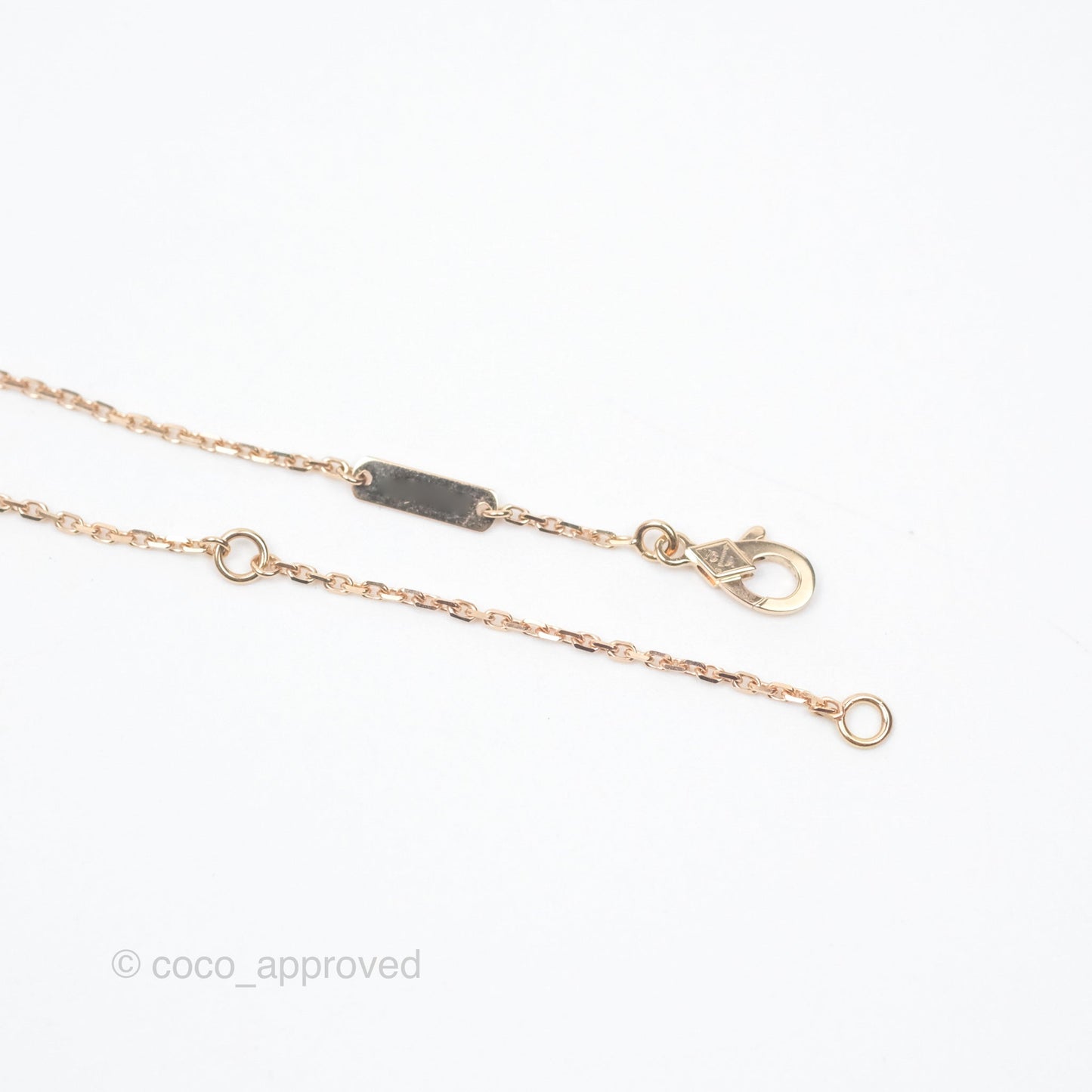 Van Cleef & Arpels Vintage Alhambra Holiday Pendant Obdisian Diamond Rose Gold