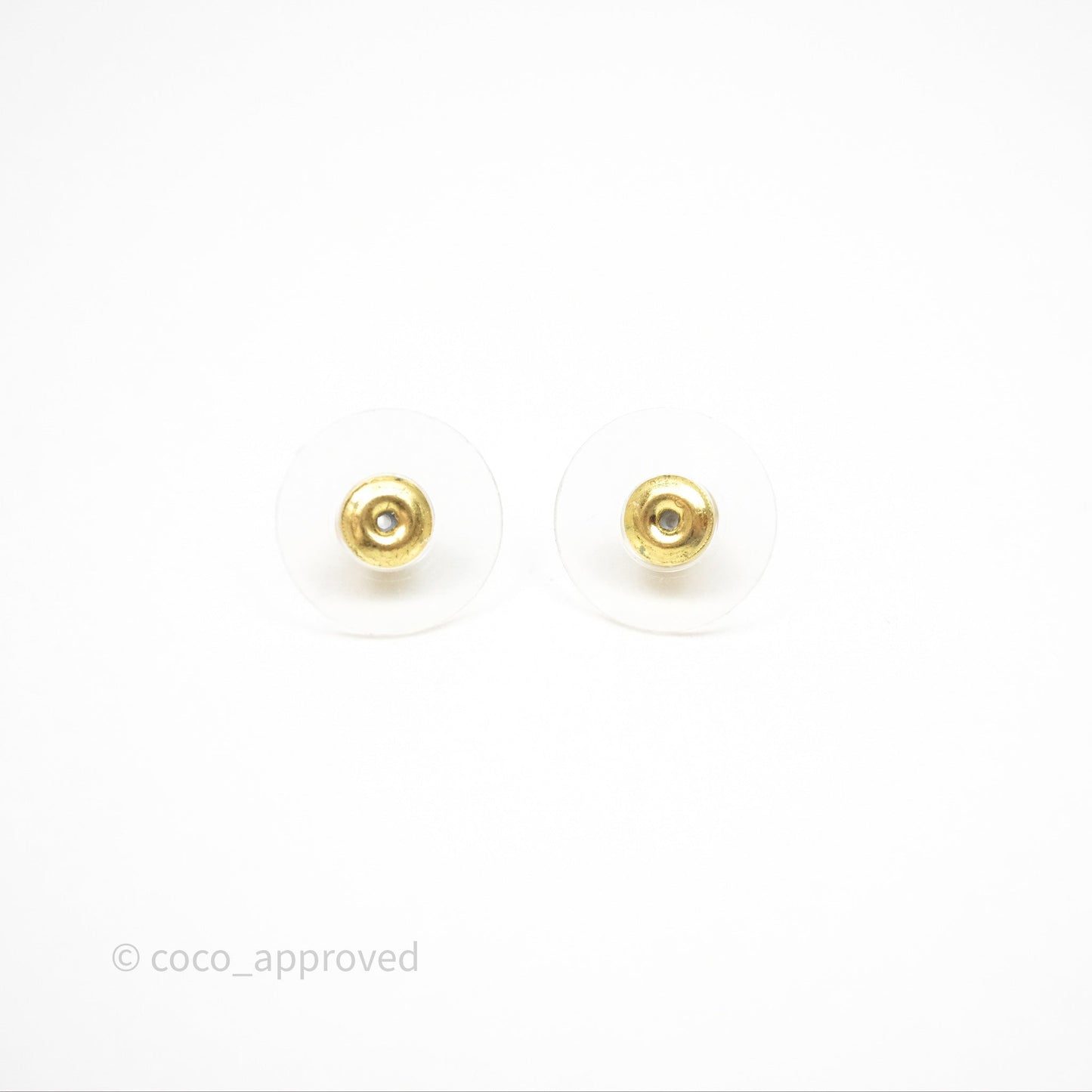 Chanel Crystal Pearl CC Drop Earrings Gold Tone Pearly White 21K