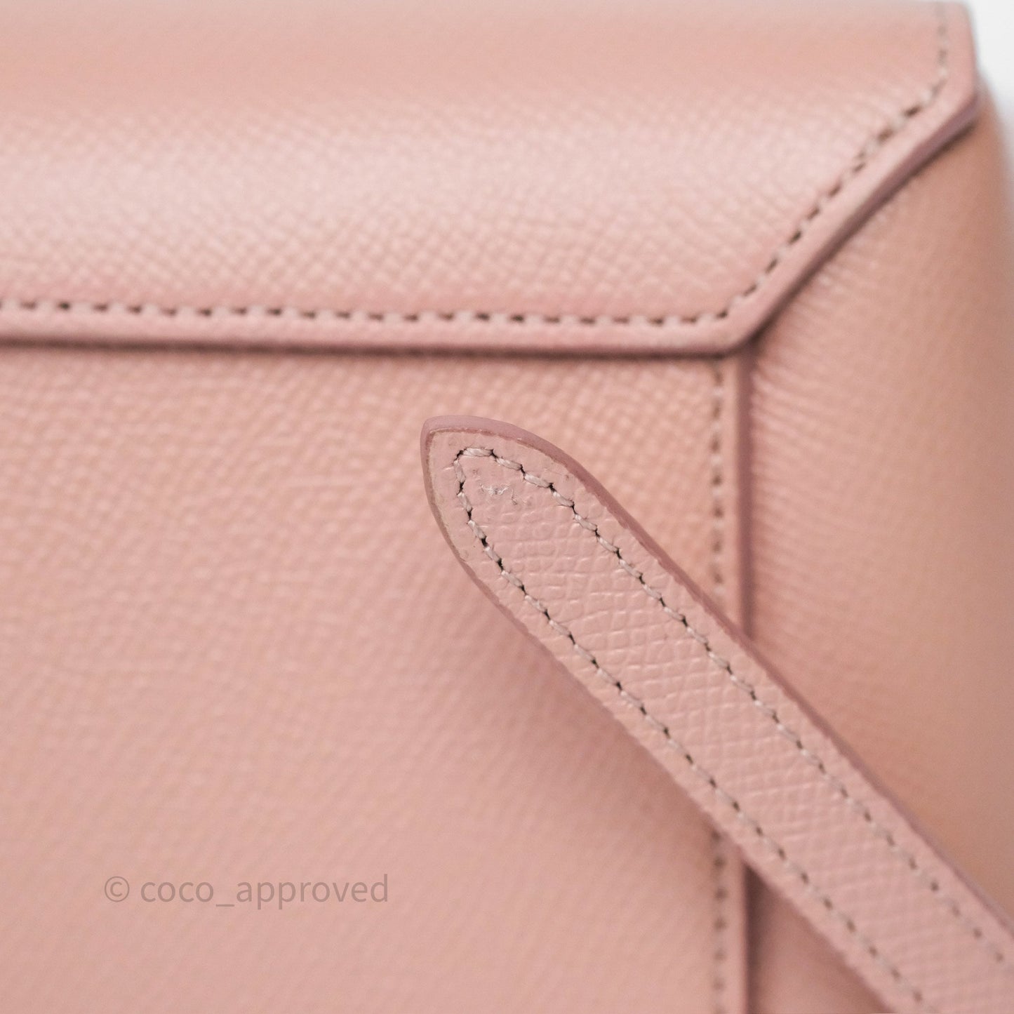 Celine Nano Belt Bag Vintage Pink Grained Calfskin Gold Hardware