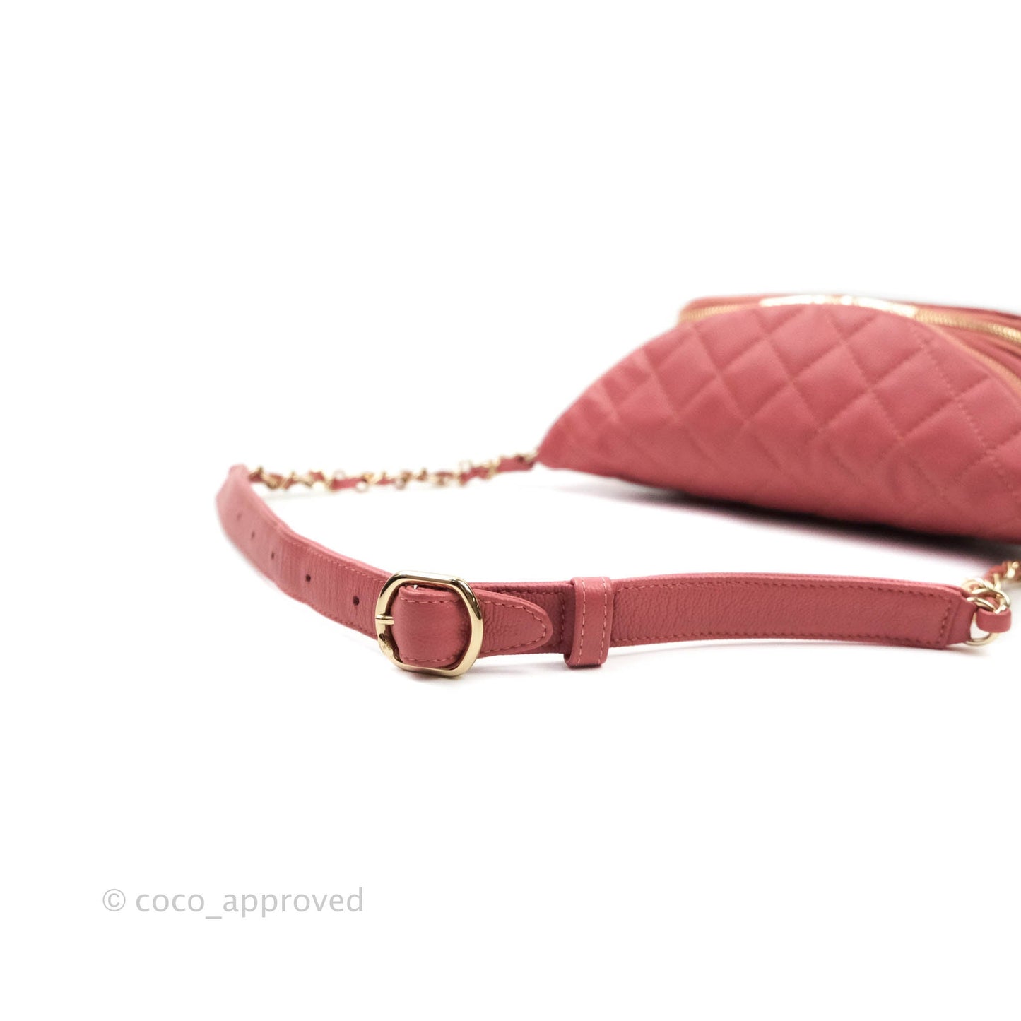 Chanel Quilted Business Affinity Waist Belt Bag Pink Caviar Gold Hardware