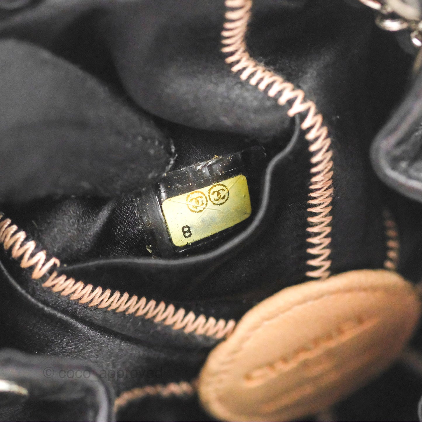 Chanel Mini Reversible Mini Sac Cordon Black/Peach Lambskin/Satin