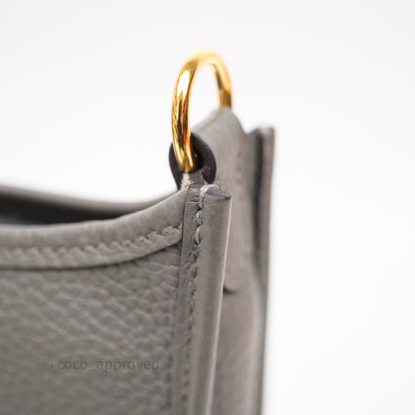 Hermès Mini Evelyne 16 Gris Meyer 0L Clemence Gold Hardware
