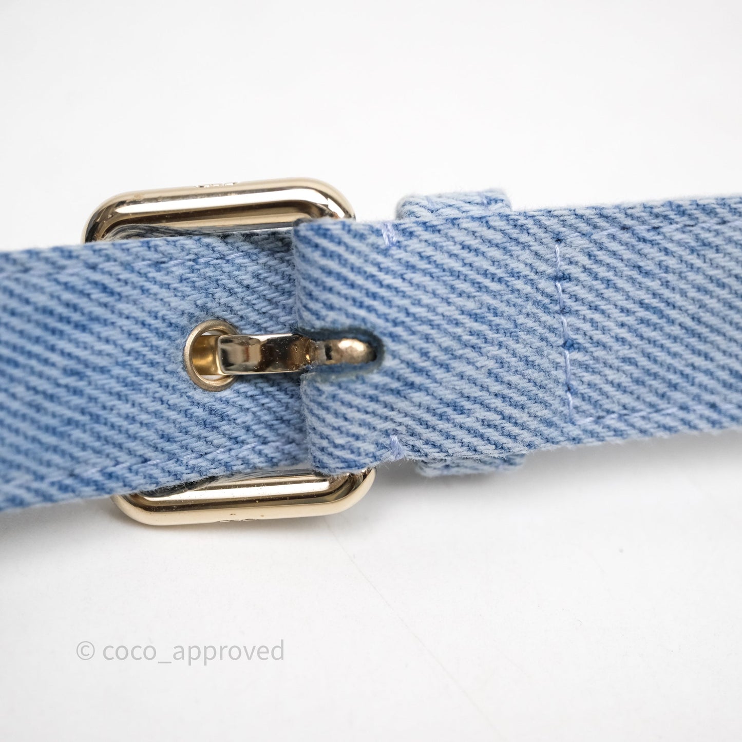 Christian Dior Small Lady D-Joy Bag Washed Blue Denim Cannage Gold Hardware