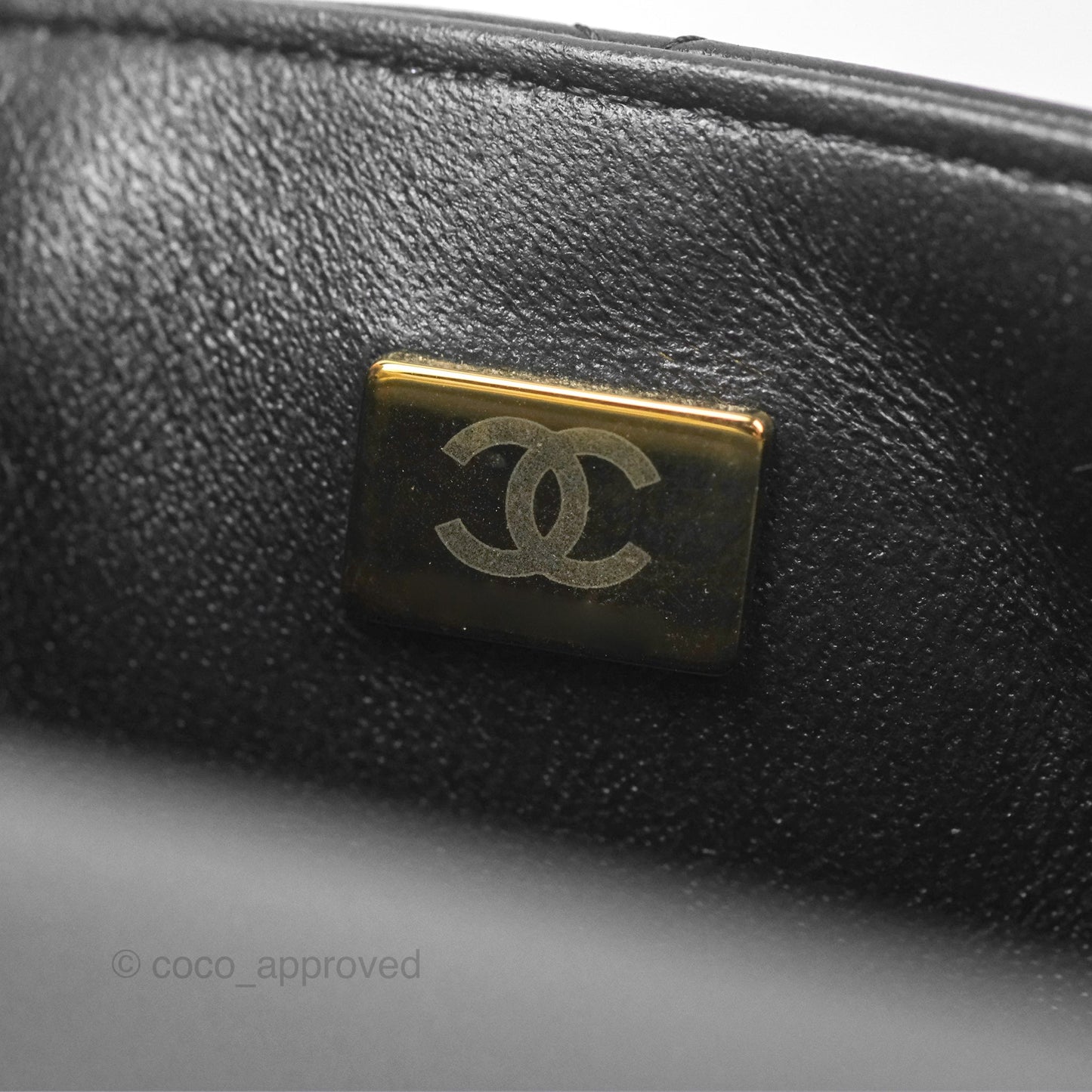 Chanel Mini Square Flap Bag Quilted Black Lambskin Gold Hardware