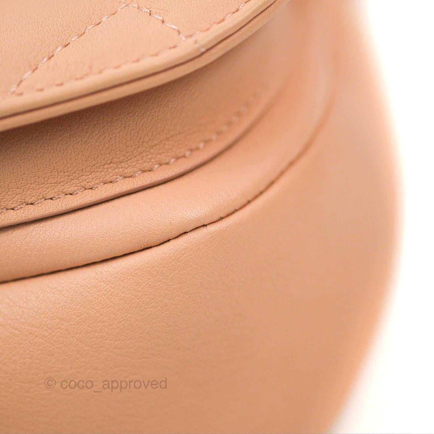 Chanel Messenger Bag Beige Pink Calfskin Aged Gold Hardware