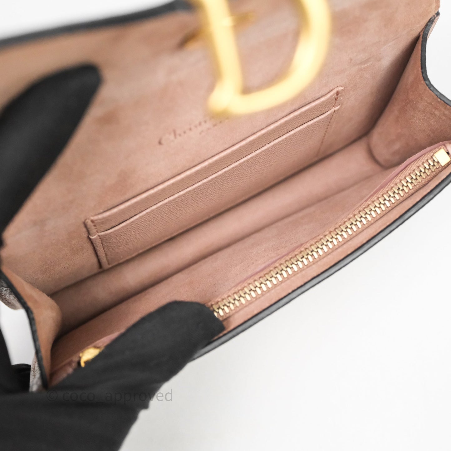 Christian Dior Saddle Belt Pouch Dusty Pink Matte Calfskin Gold Hardware