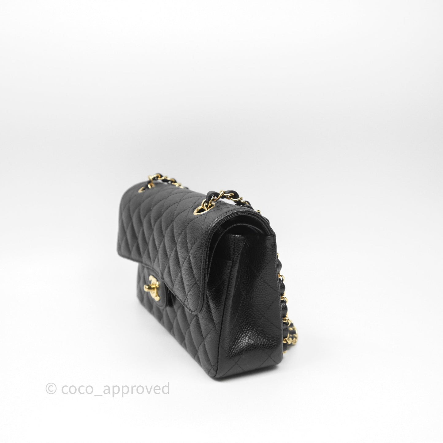Chanel Small Classic Flap Quilted Black Caviar Gold Hardware