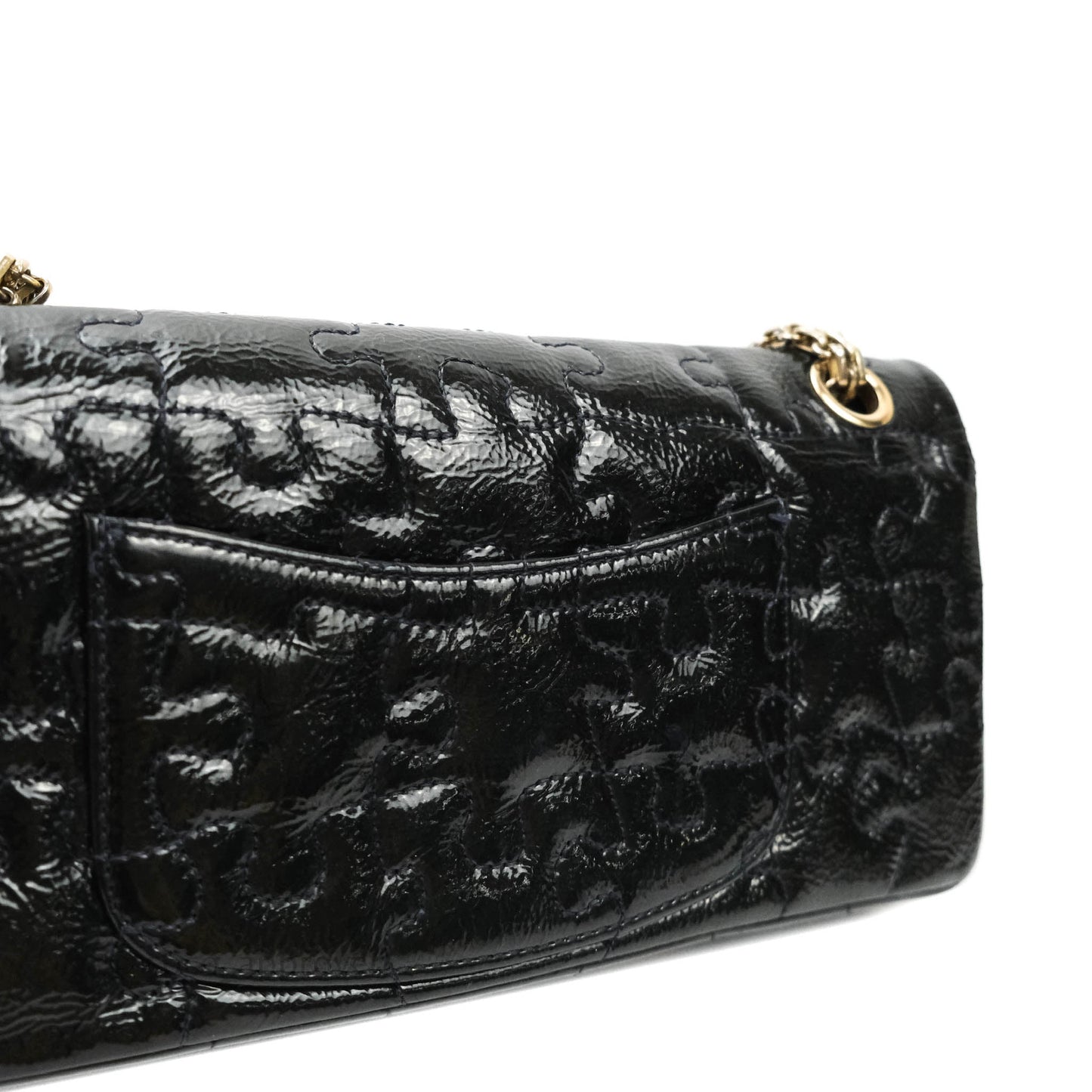 Chanel Puzzle 2.55 Reissue East West Flap Dark Green Patent Gold Hardware