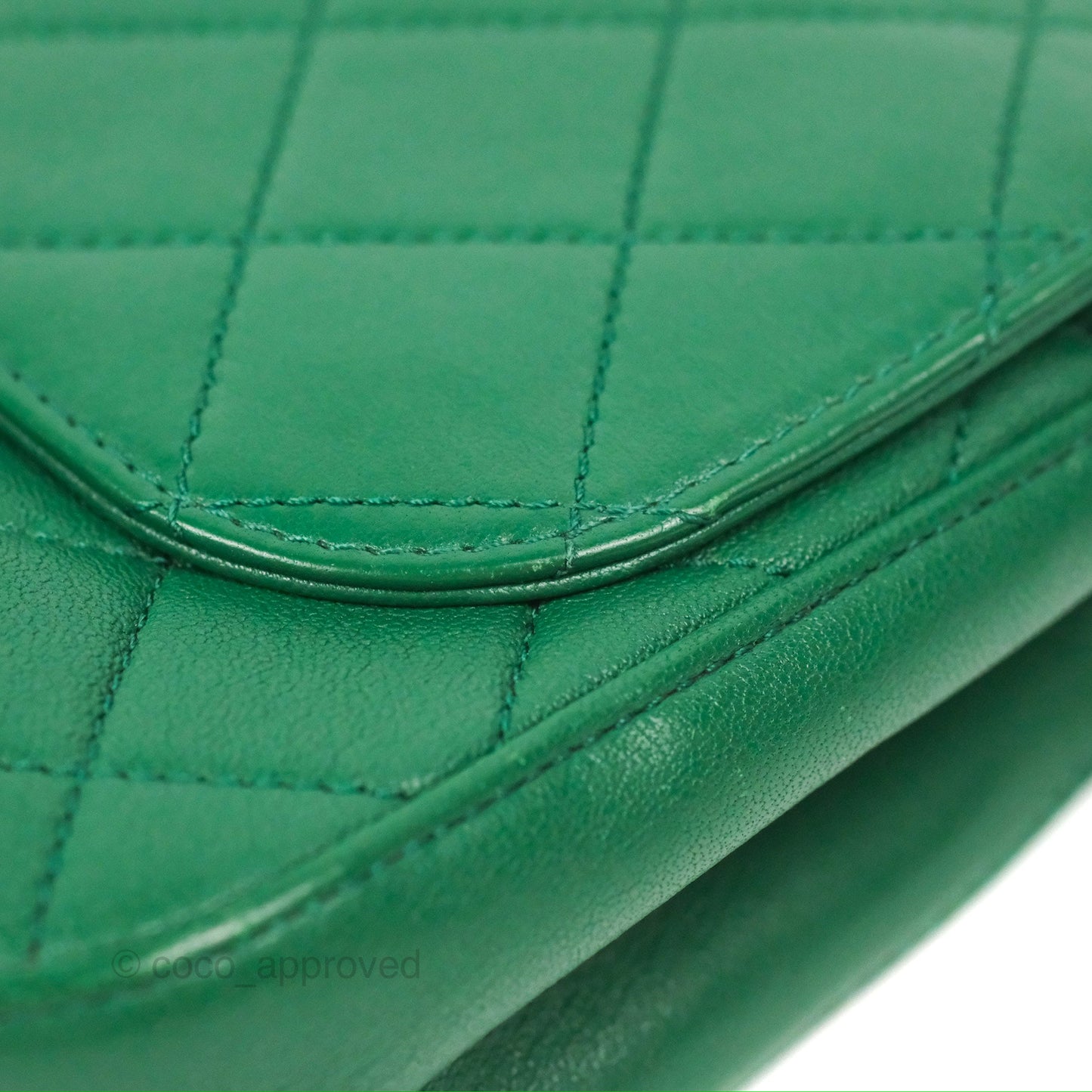Chanel Chain Infinity Top Handle Bag Green Lambskin Aged Gold Hardware
