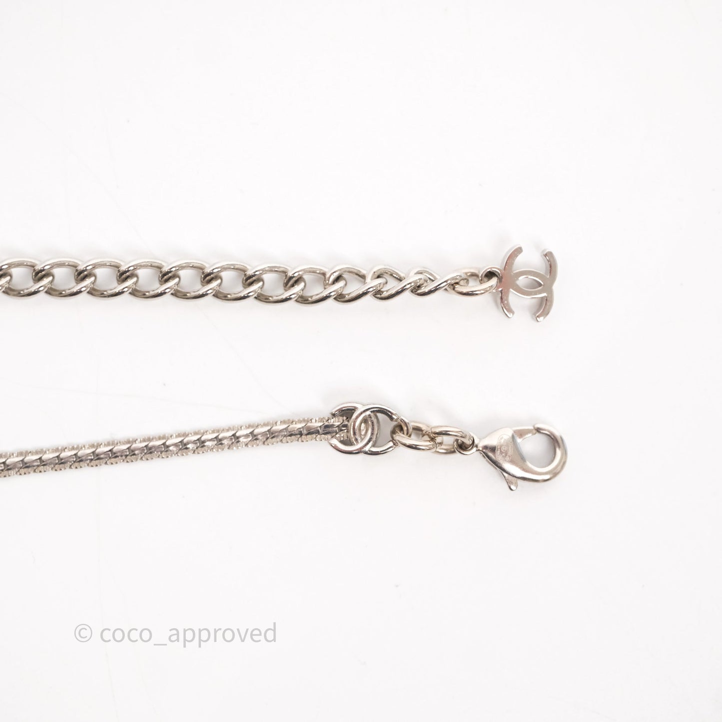 Chanel Five CC Choker Silve Tone 25V