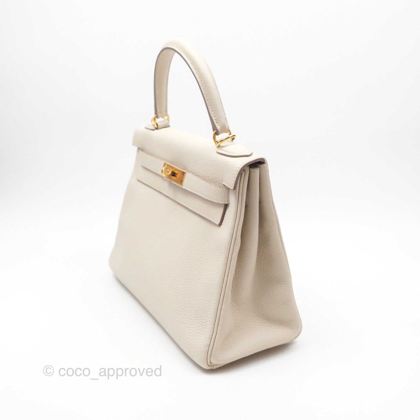 Hermès Kelly 28 Retourn Craie 10 Togo Gold Hardware