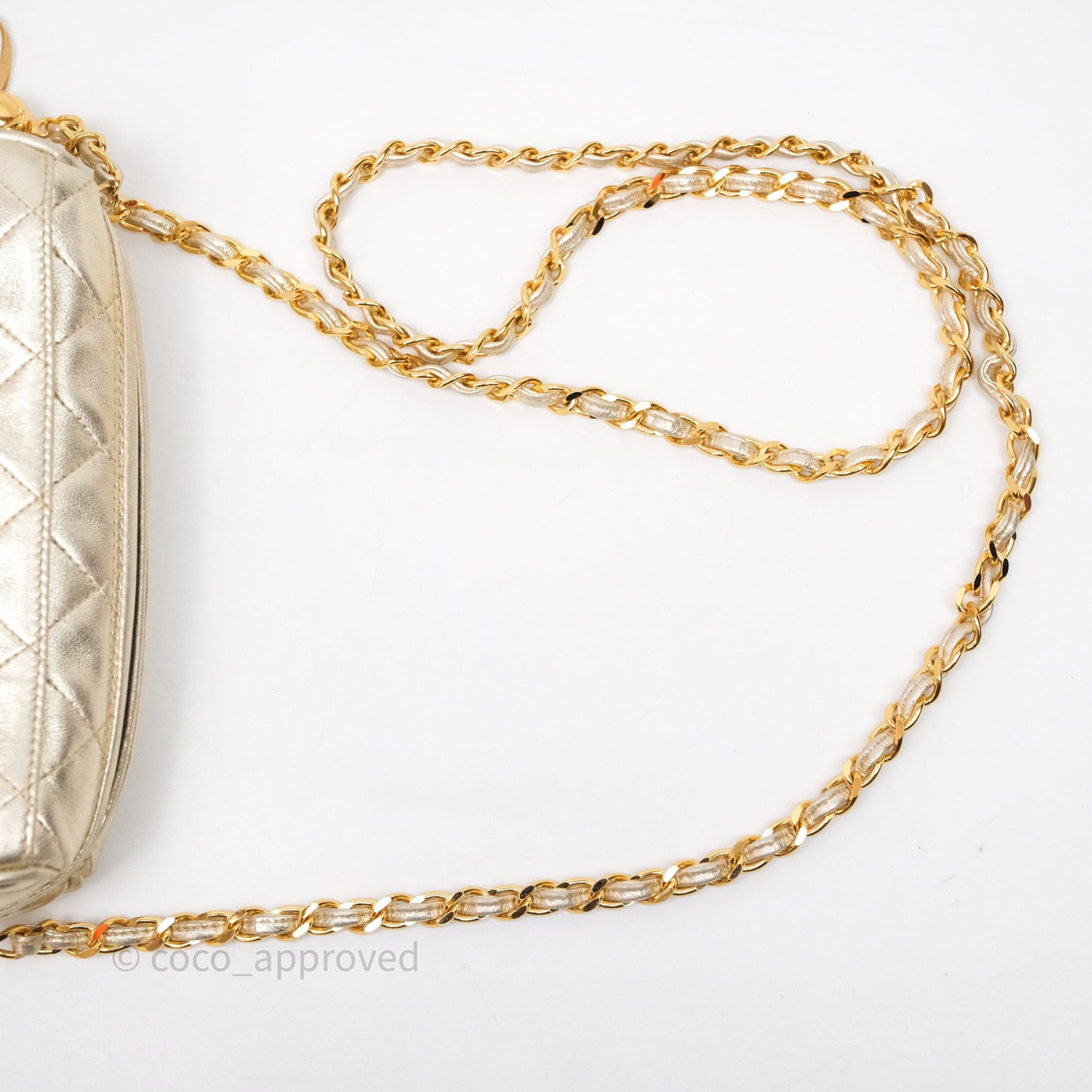 Chanel Vintage Camera Bag Gold Lambskin Gold Hardware