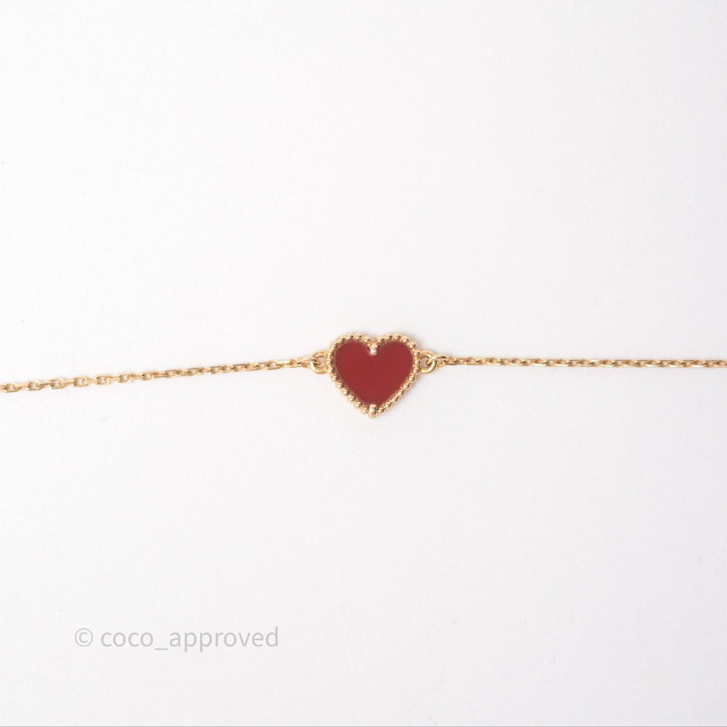 Van Cleef & Arpels Sweet Hearts Bracelet Rose Gold Red Carnelian