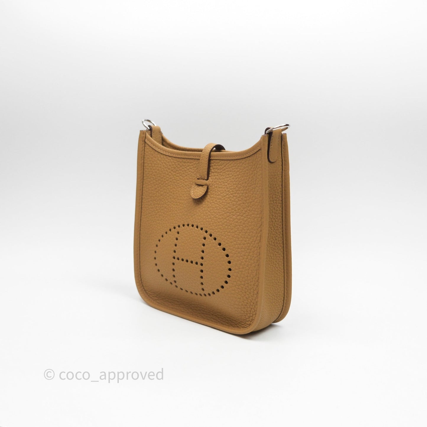 Hermès Mini Evelyne 16 Biscuit 48 Clemence Palladium Hardware