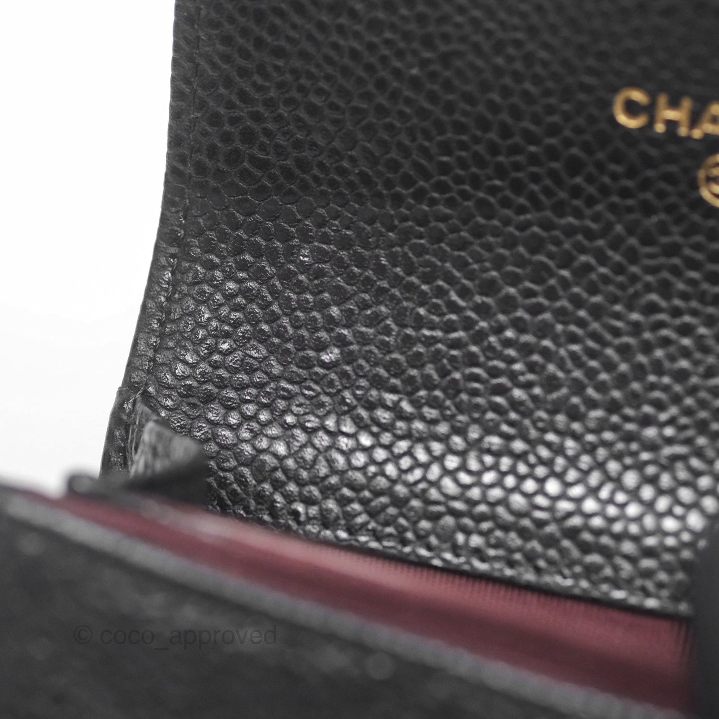 Chanel Caviar Quilted Flap Card Holder Black Gold Hardware