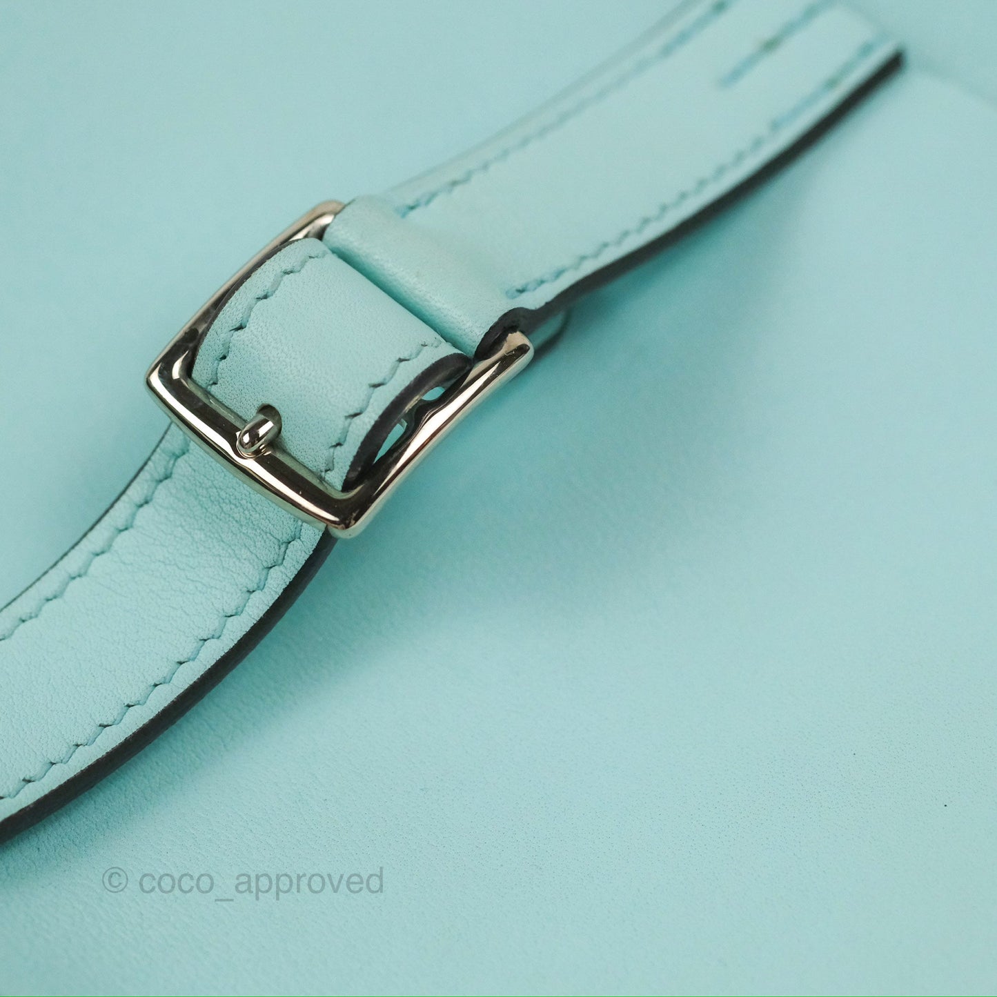Hermès Halzan 22 Mini Aqua Swift Palladium Hardware