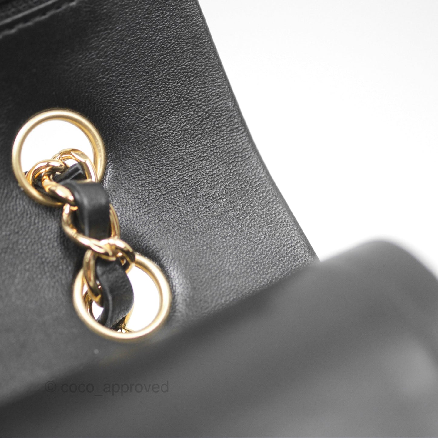 Chanel Small Classic Flap Quilted Black Lambskin Gold Hardware