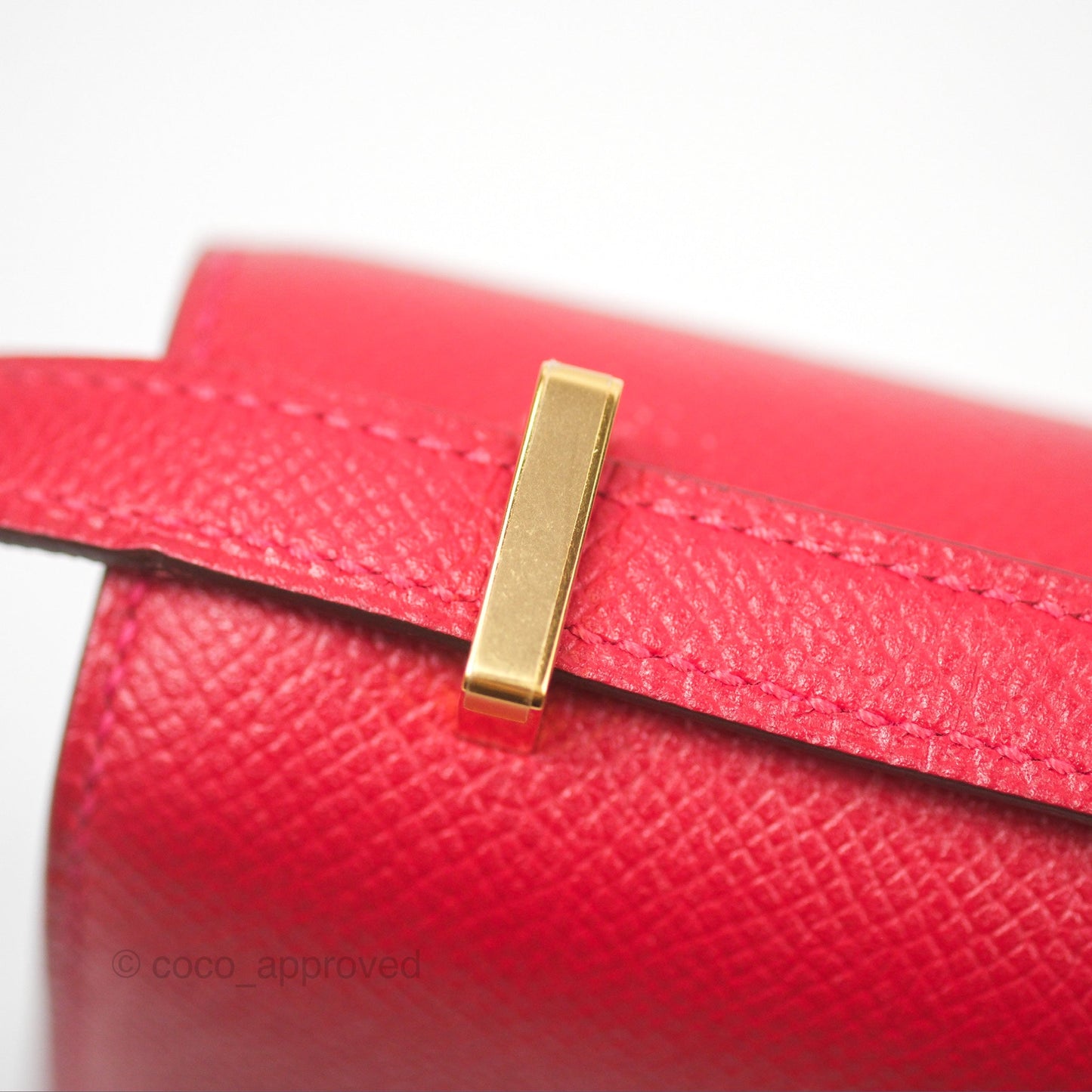 Hermès Constance Mini 18cm Red Epsom Gold Hardware