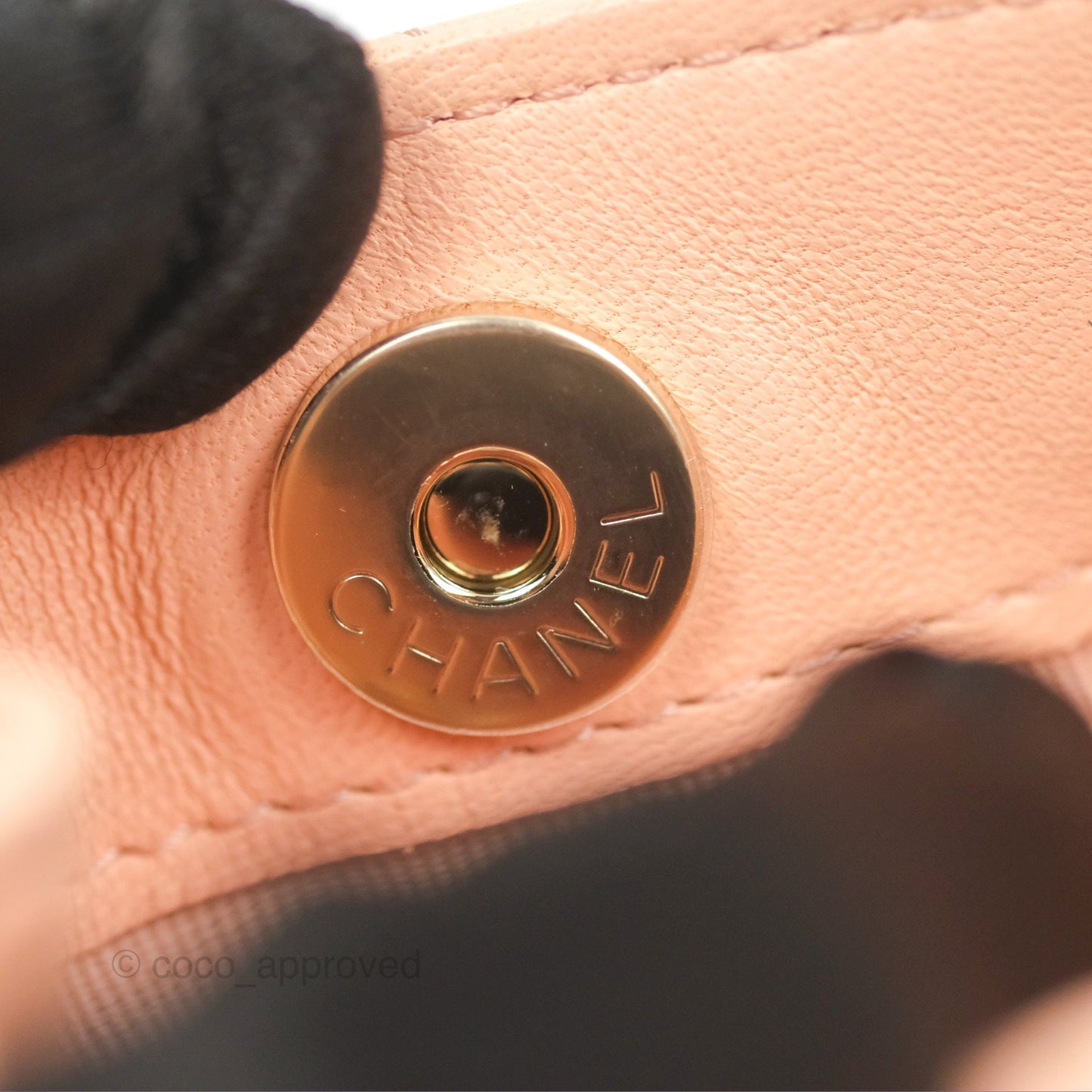 Chanel Mini Clutch With Chain Light Beige Pink Lambskin Gold Hardware