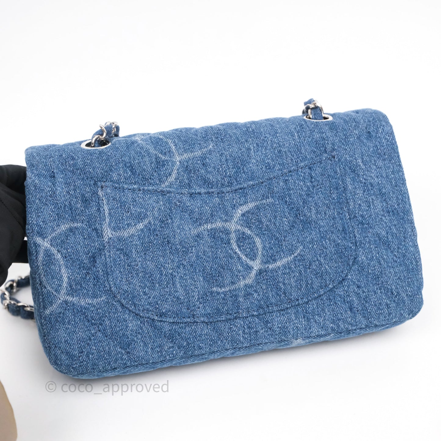 Chanel CC Denim Single Flap Bag Silver Hardware