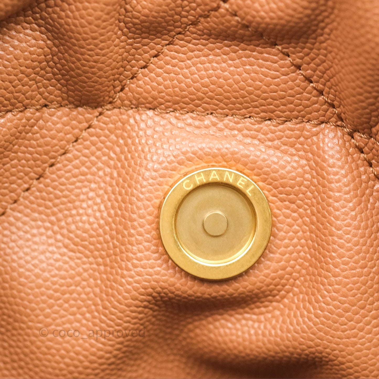 Chanel 22 Small Beige Caviar Aged Gold Hardware