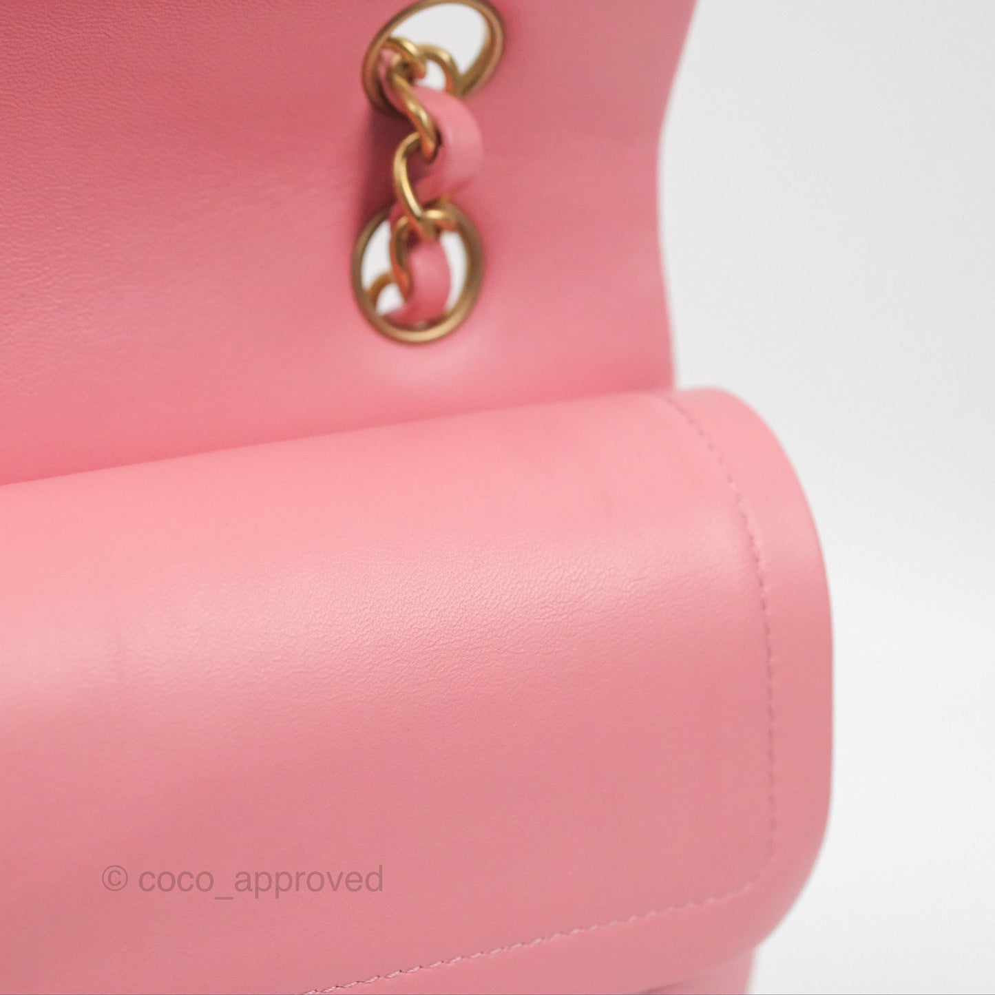 Chanel Small Classic Quilted Flap Pink Lambskin Gold Hardware