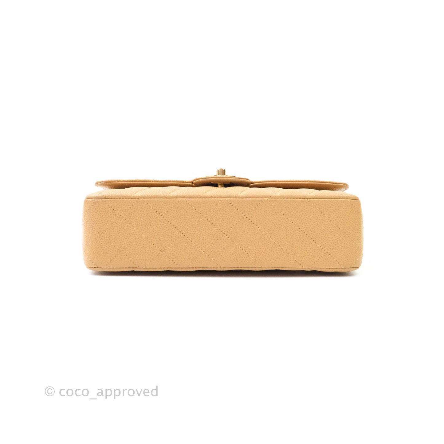 Chanel Classic M/L Medium Double Flap Dark Beige Caviar 24K Gold Hardware