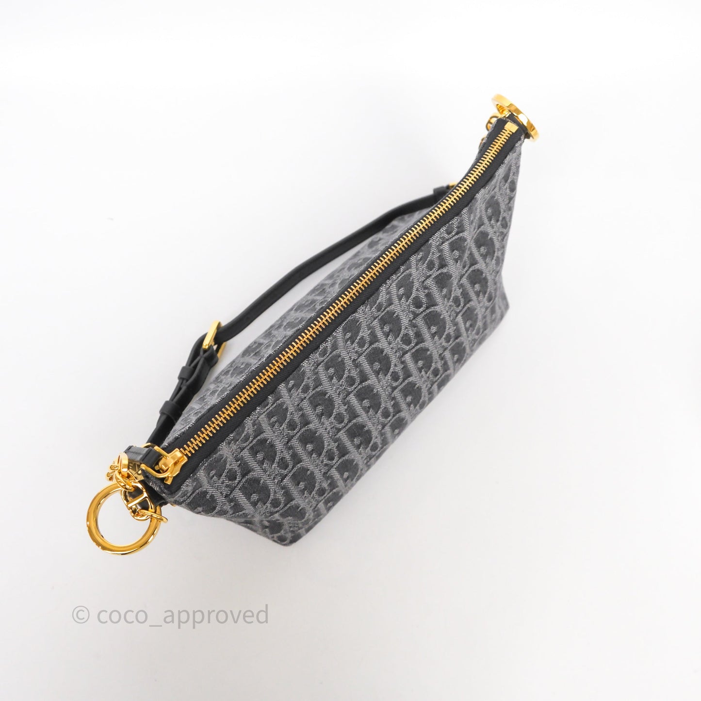 Christian Dior Diorstar Hobo Bag with Chain Gray Denim Dior Oblique Jacquard