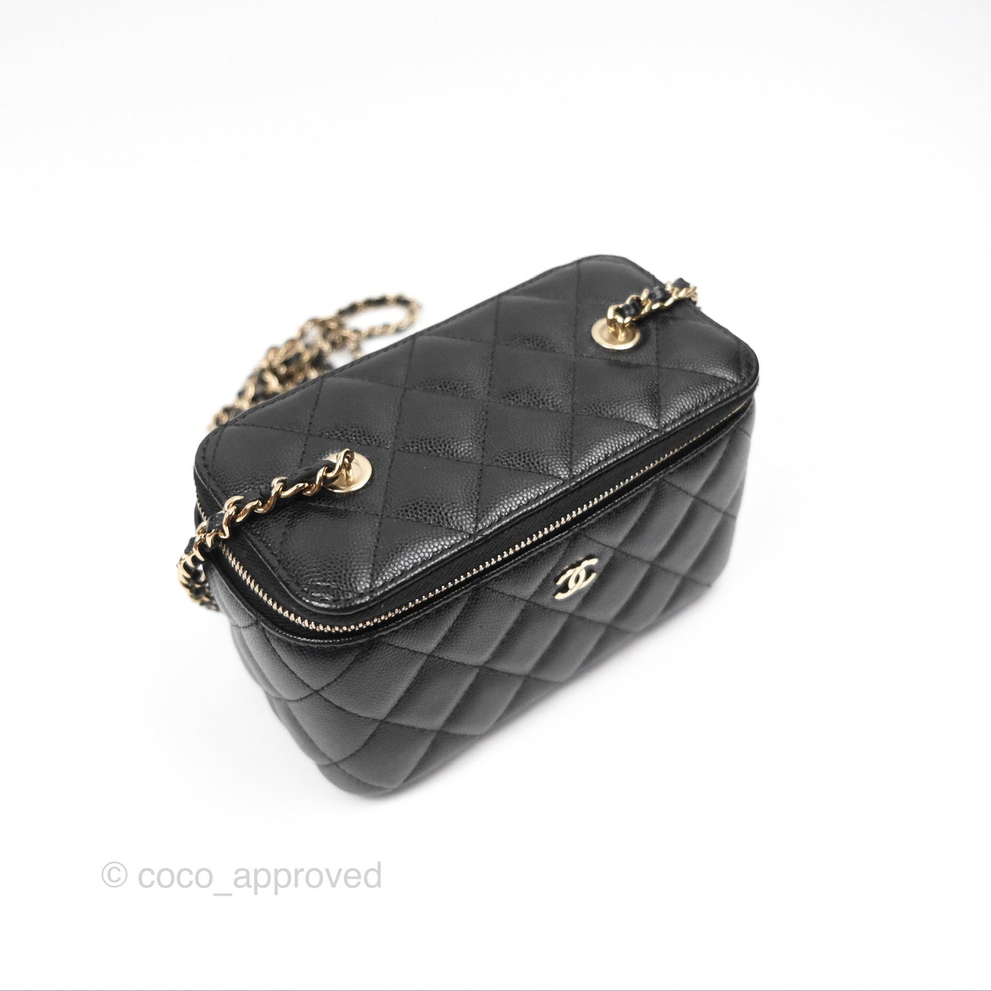 Chanel Vanity Rectangular Black Caviar Gold Hardware