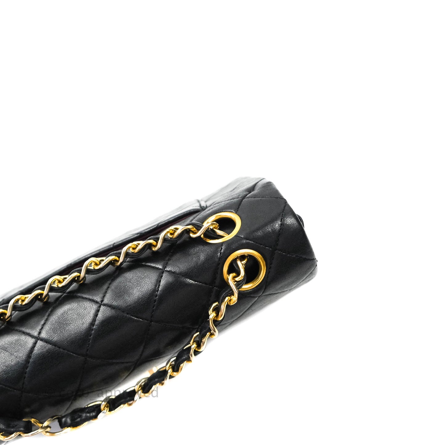 Chanel Vintage S/M Lambskin Small Double Flap Bag Black 24K Gold Hardware