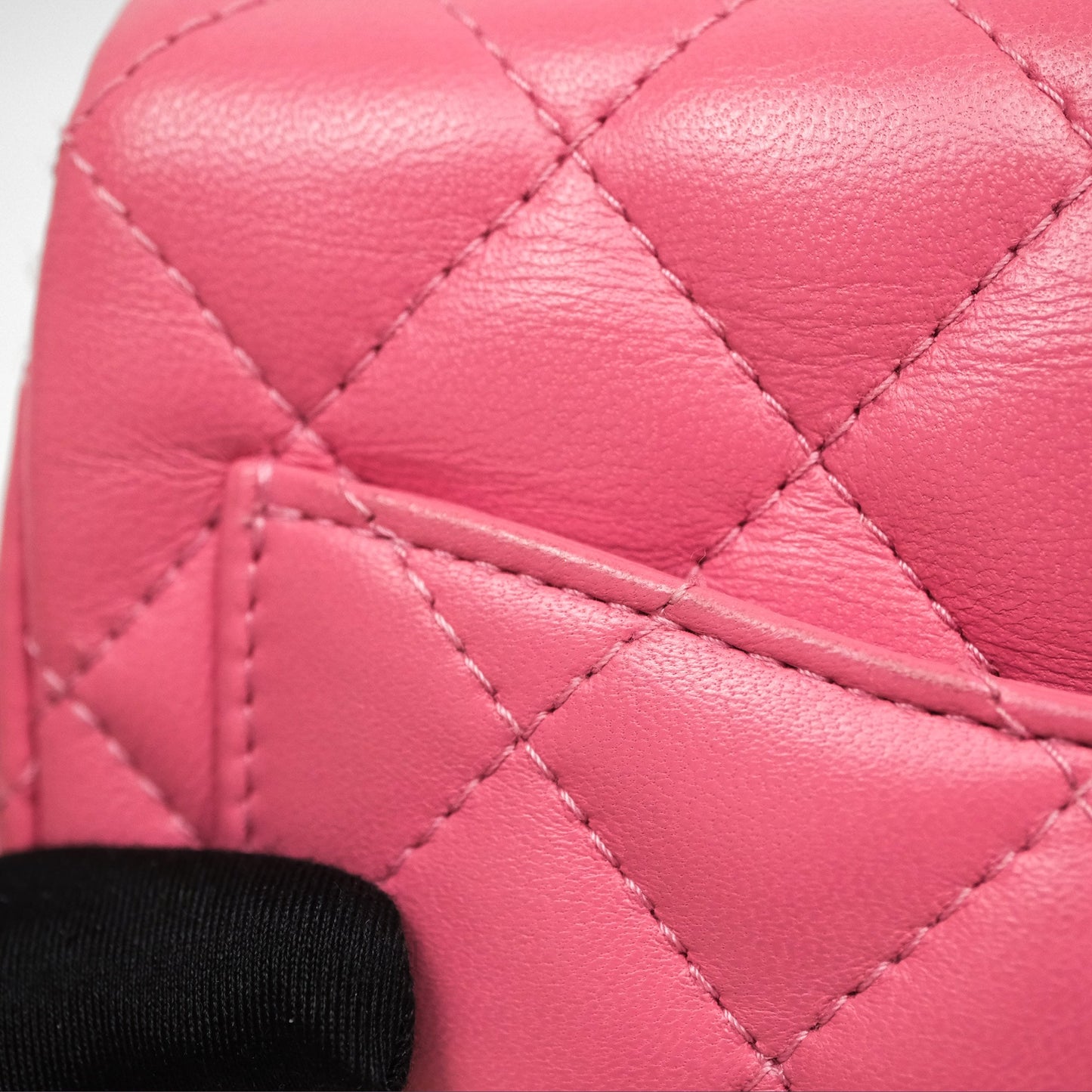 Chanel Mini Square Flap Quilted Pink Lambskin Gold Hardware