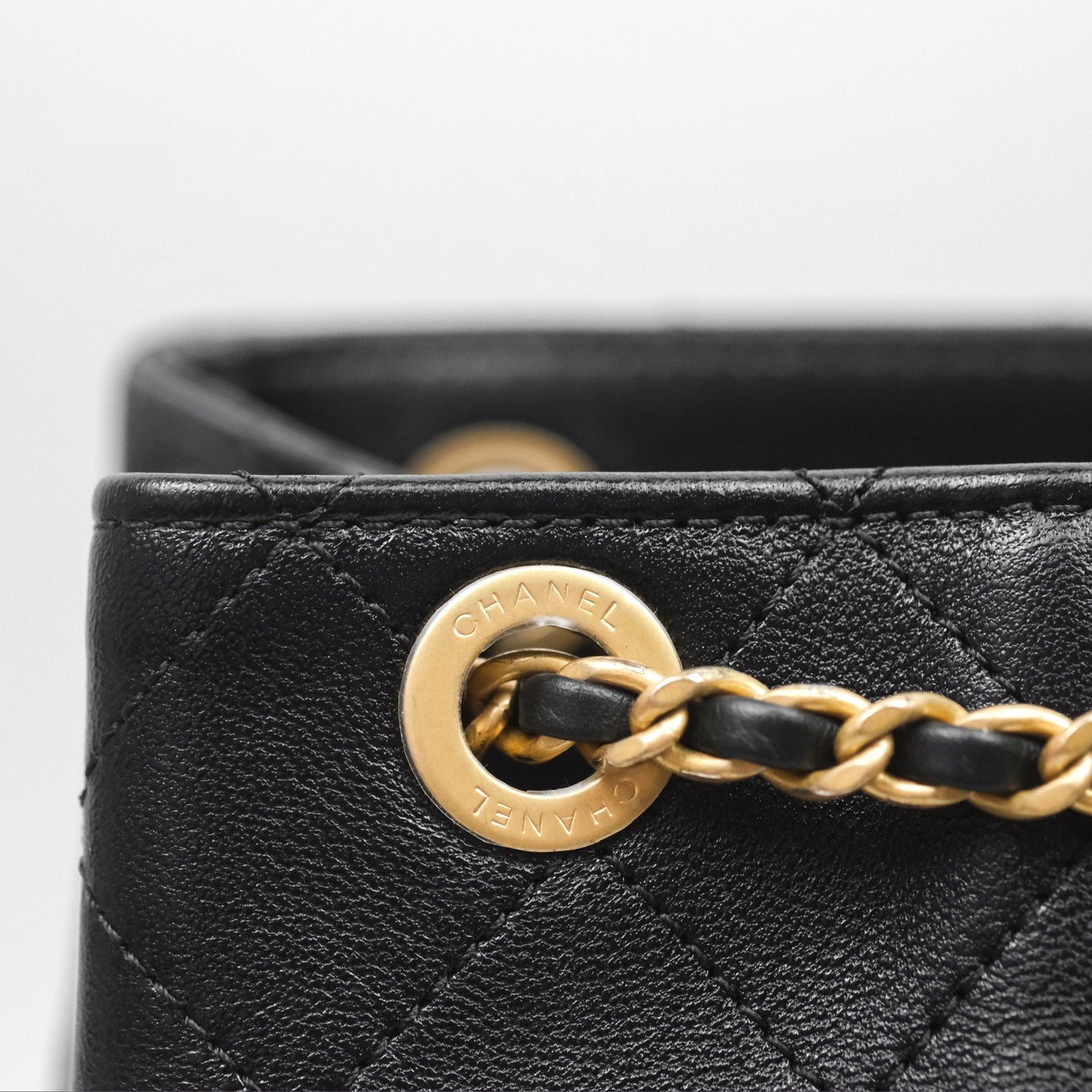 Chanel Double Pocket Black Lambskin Gold Hardware