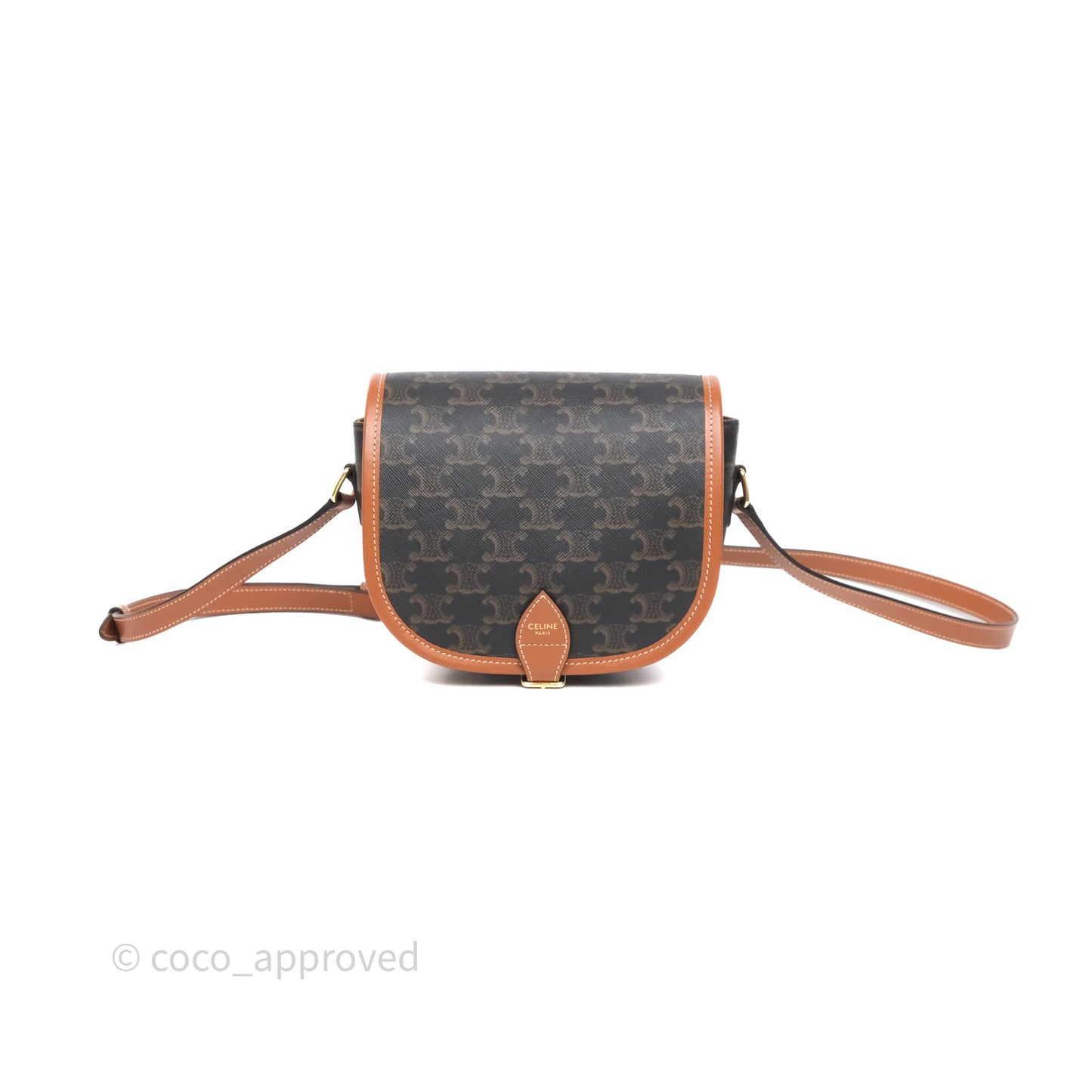 Celine Medium Folco Bag Triomphe Canvas Tan